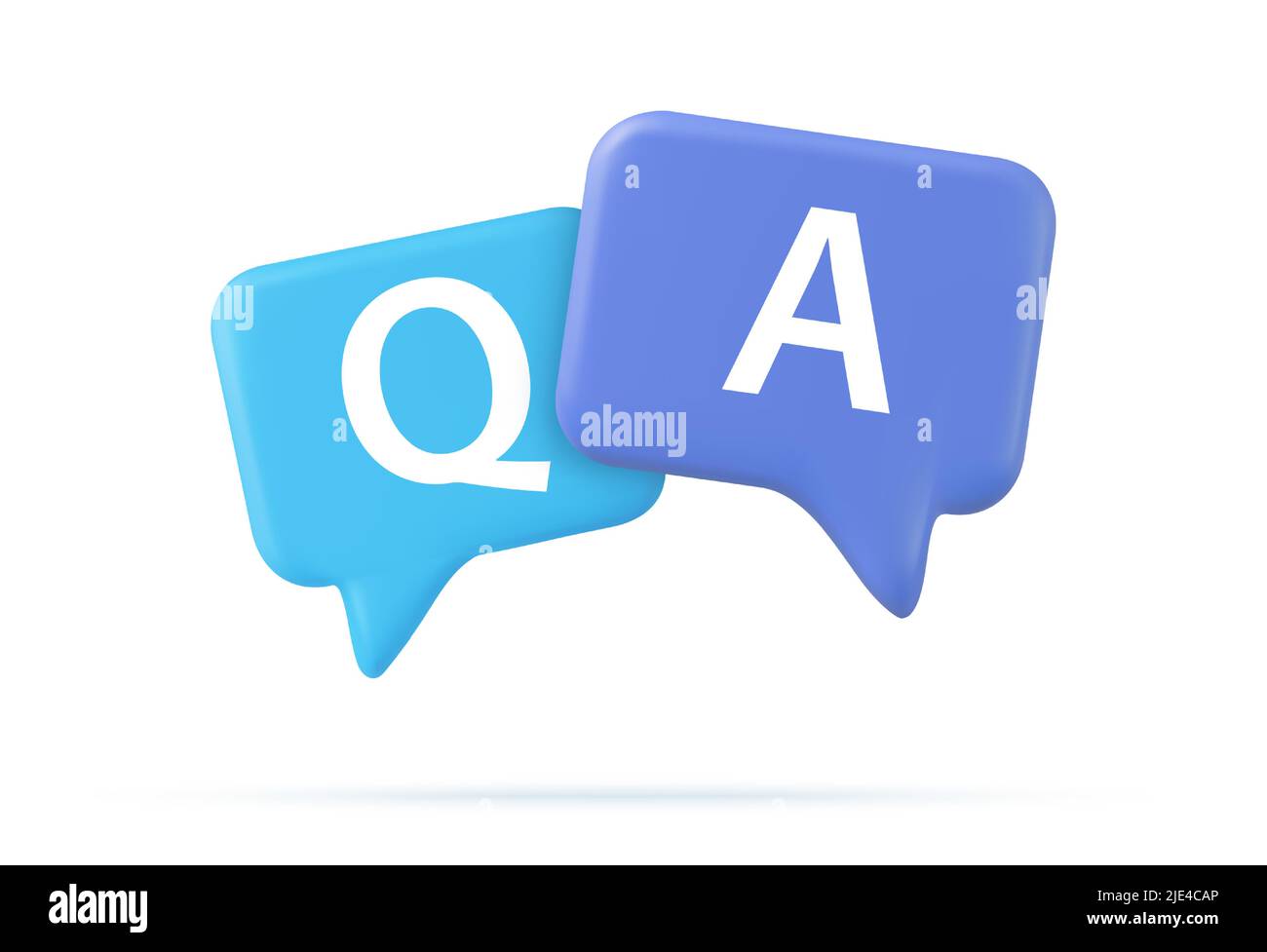 3d Speech bubble with q and a letters, Stock Vector