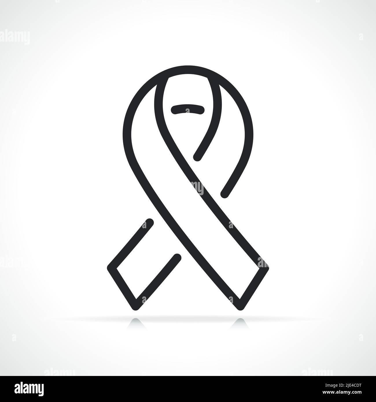 Awareness ribbon thin line icon isolated illustration Stock Vector