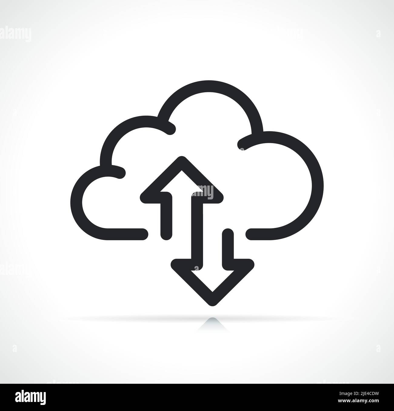 Cloud drive storage thin line icon illustration Stock Vector
