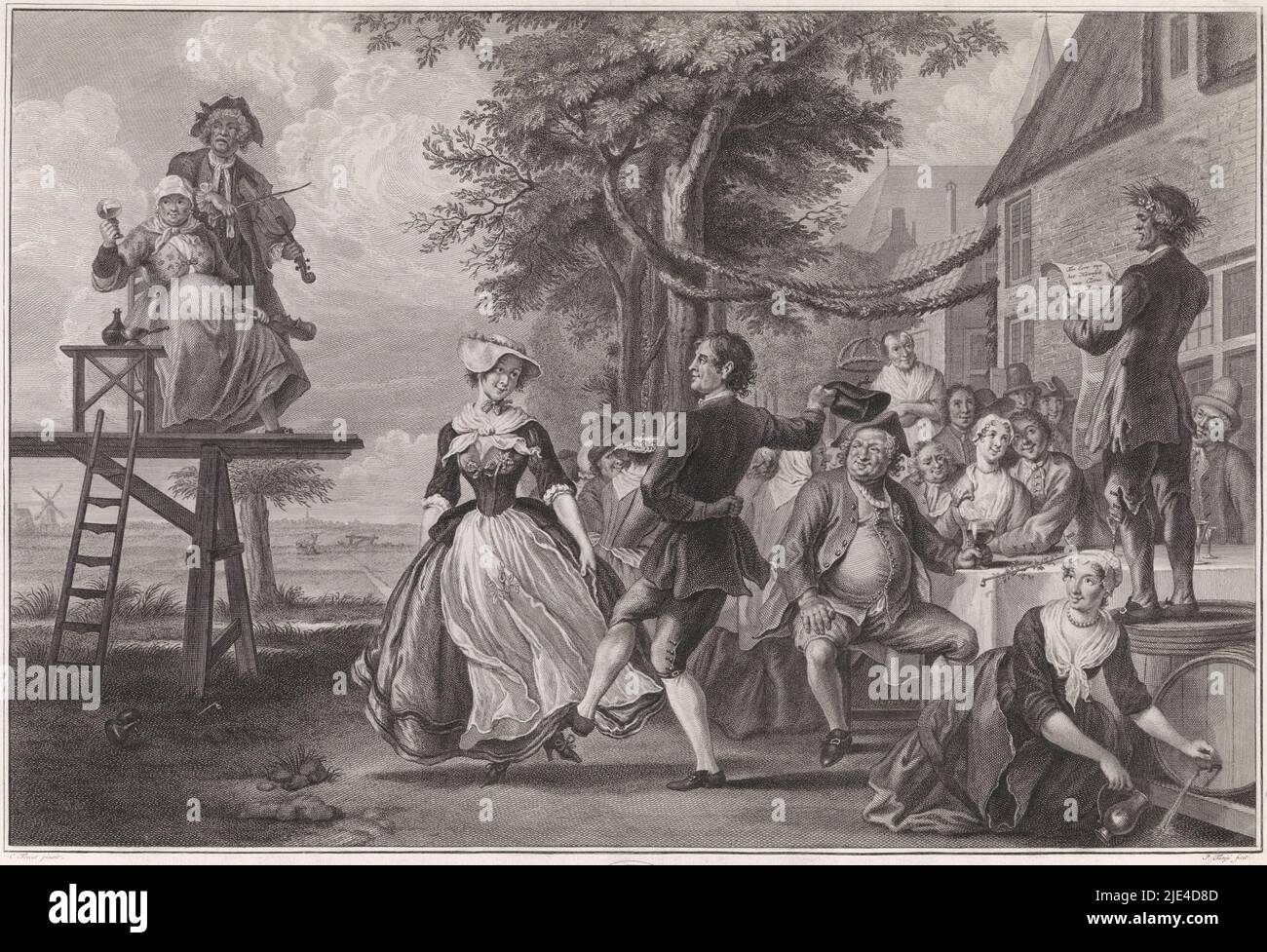 Wedding of Cloris and Roosje, Pieter Tanjé, after Cornelis Troost, 1752 ...