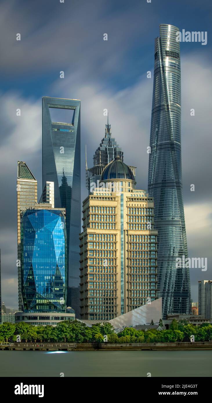 Shanghai skyline,China's highest buildings Shanghai skyline landmark buildings in Shanghai city landmarks Stock Photo