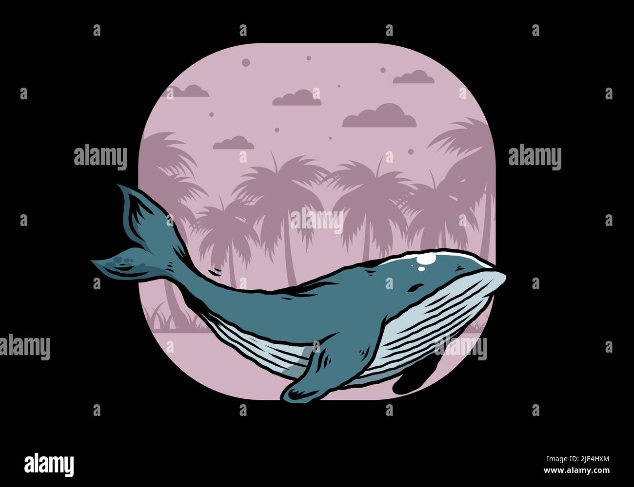 Illustration design of The big whale of ocean Stock Vector Image & Art ...