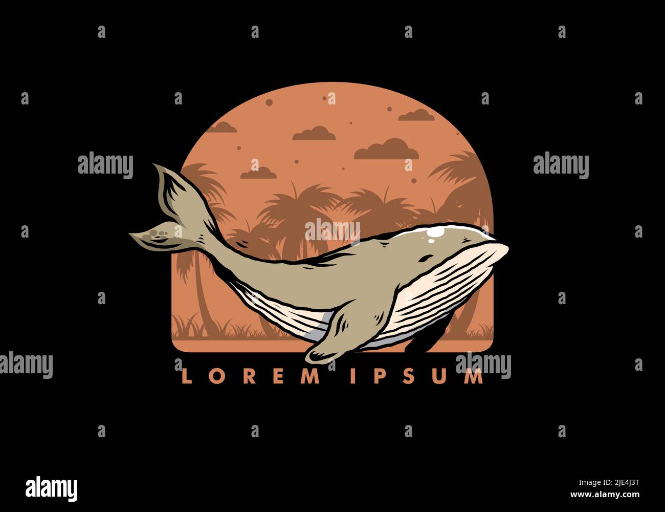Illustration design of The big whale of ocean Stock Vector Image & Art ...