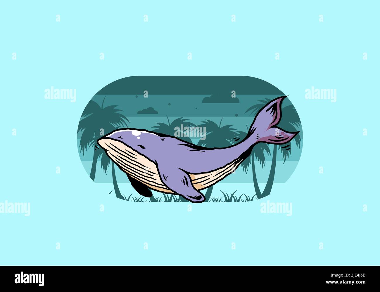 Illustration design of The big whale of ocean Stock Vector Image & Art ...