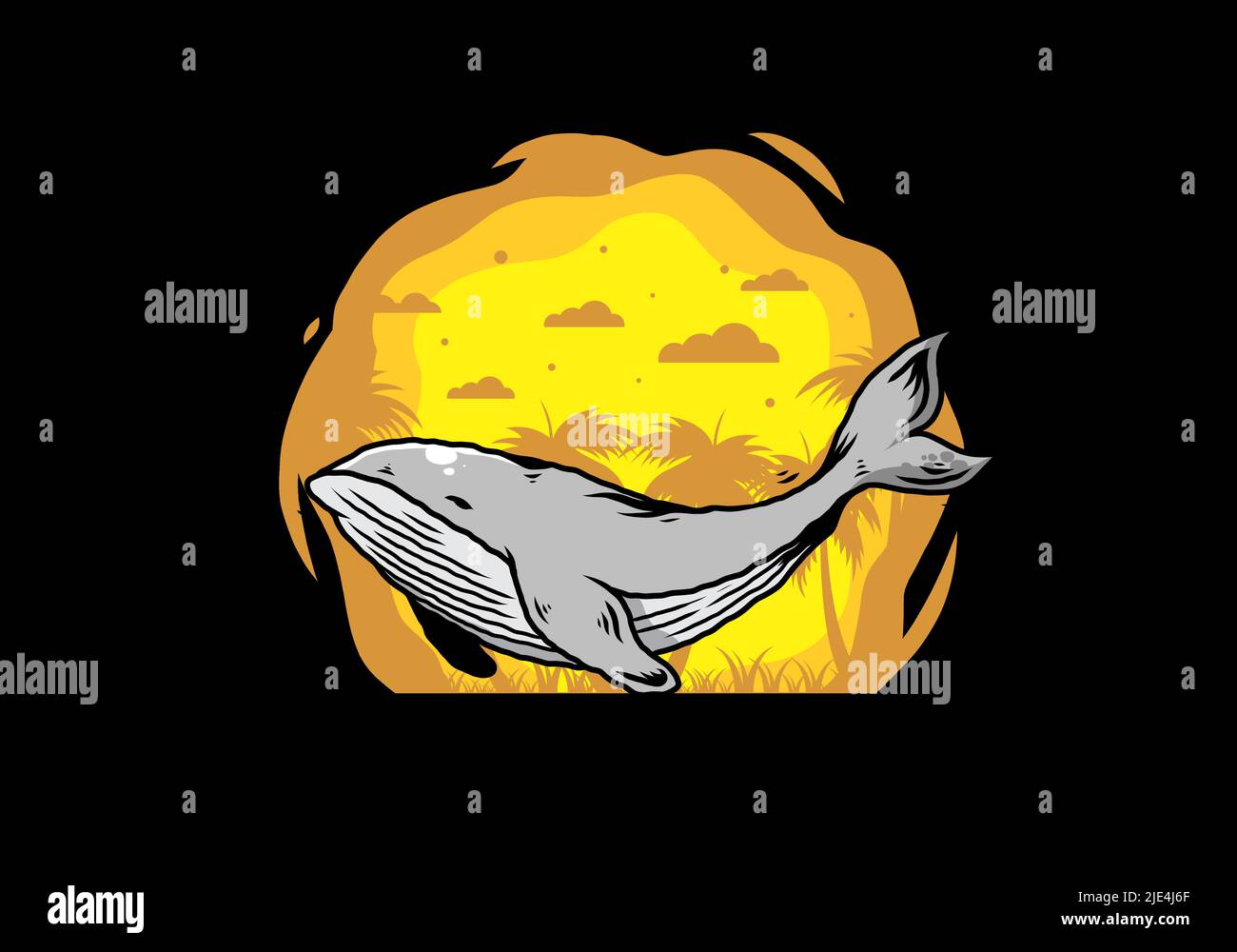 Illustration design of The big whale of ocean Stock Vector Image & Art ...