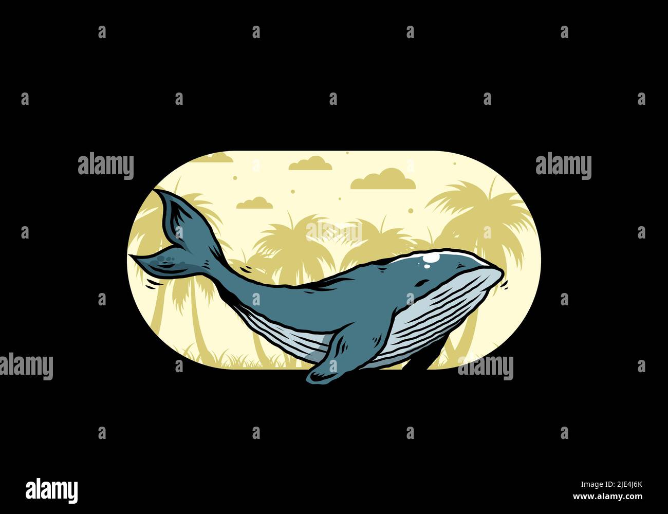 Illustration design of The big whale of ocean Stock Vector Image & Art ...
