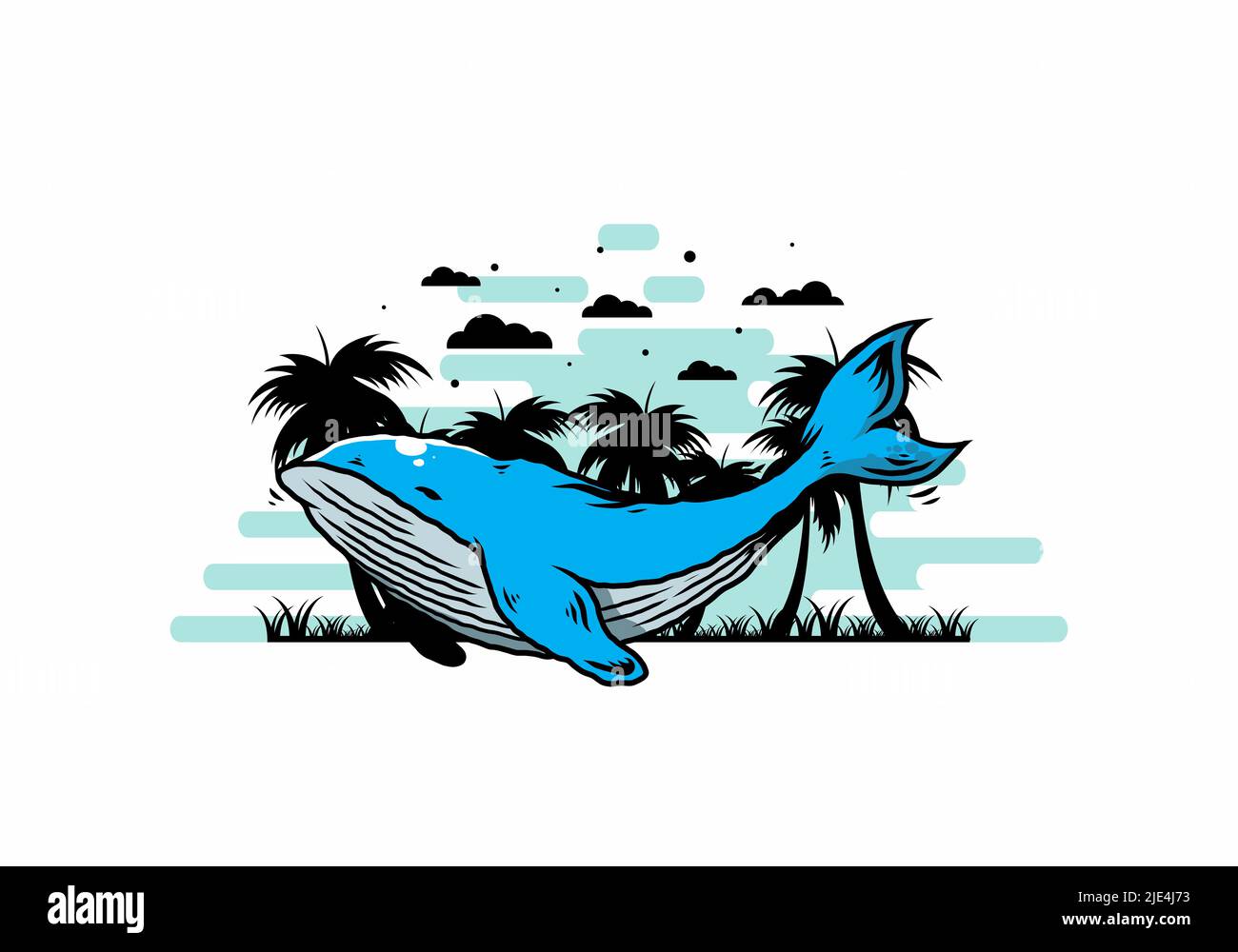 Illustration design of The big whale of ocean Stock Vector Image & Art ...