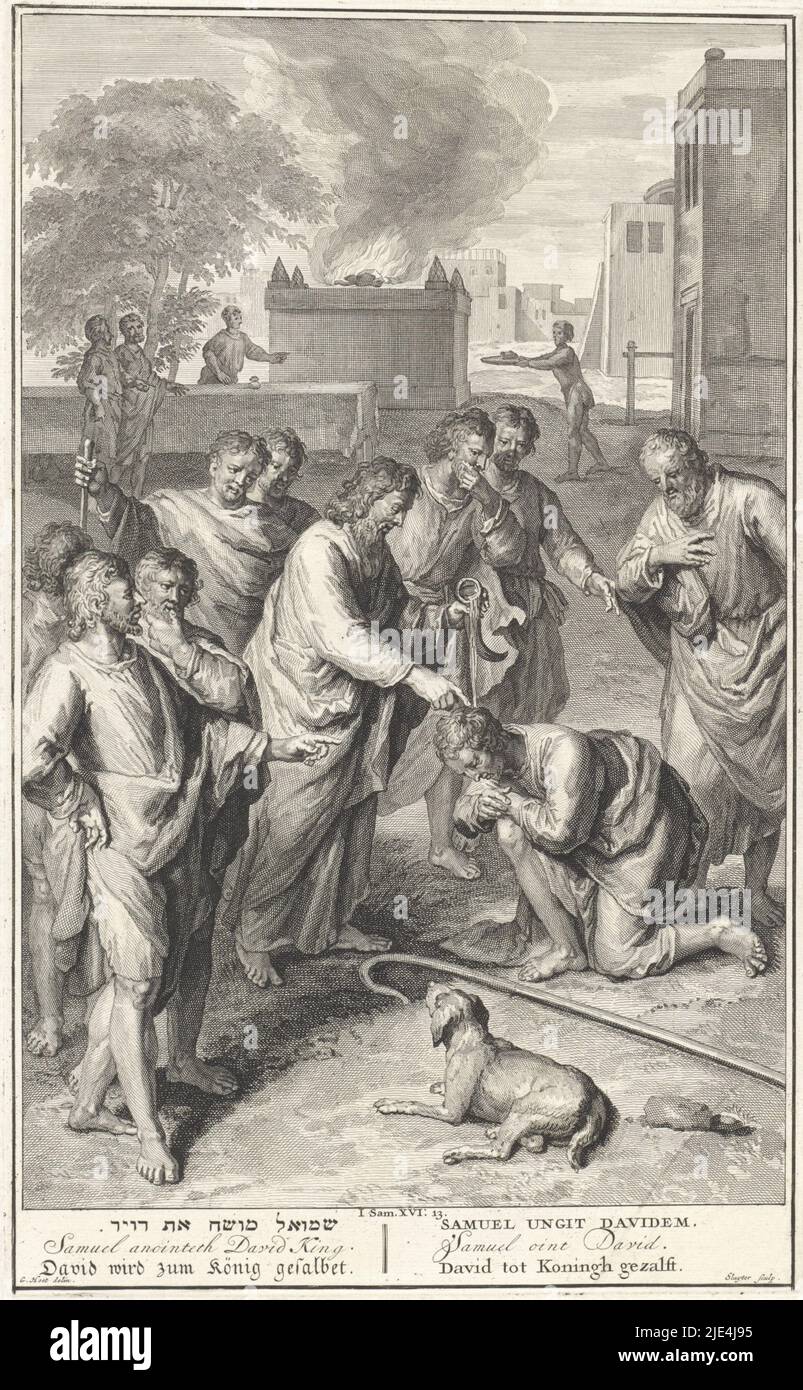 David anointed king, Pieter Sluyter, after Gerard Hoet (I), 1720 1728
