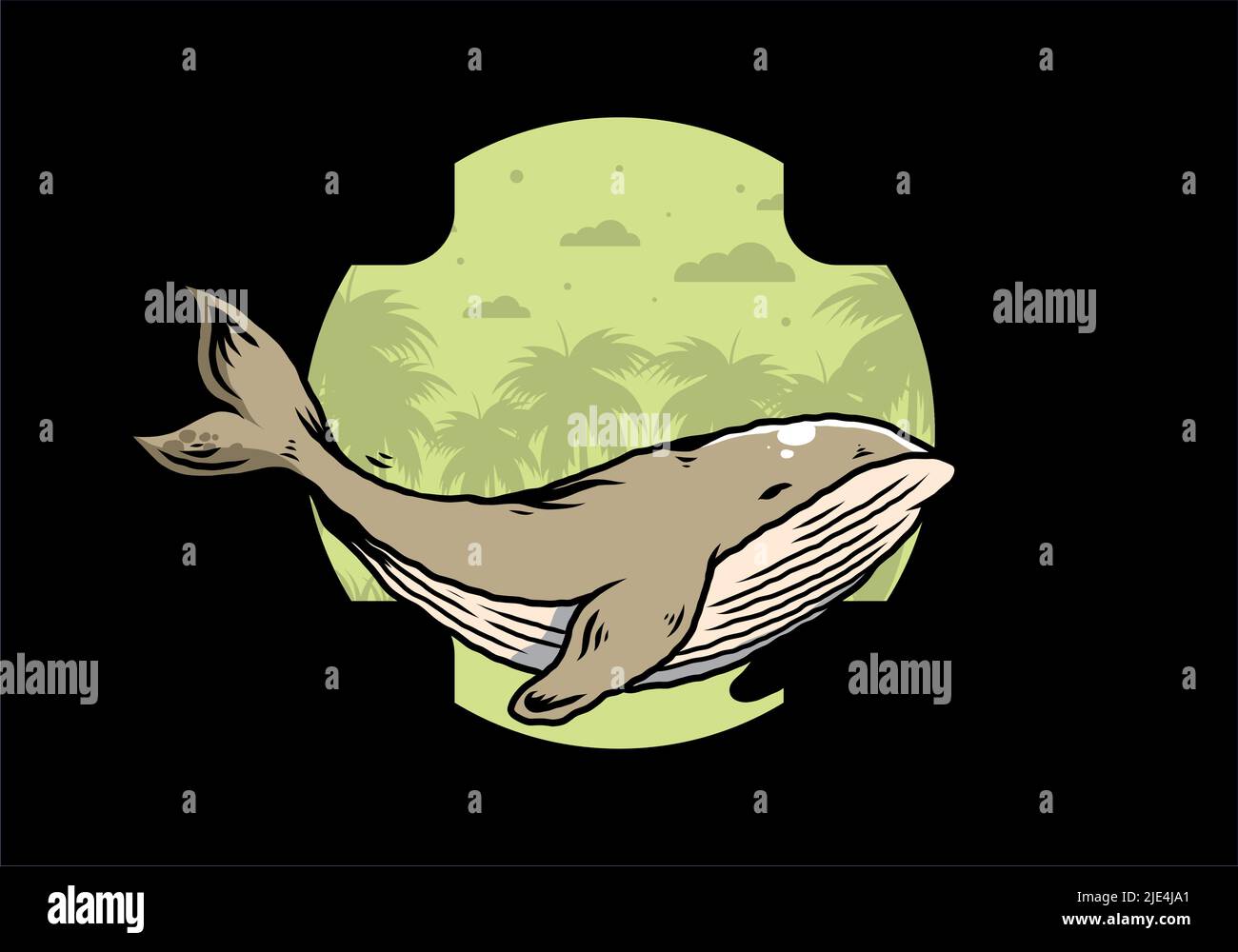 Illustration design of The big whale of ocean Stock Vector Image & Art ...