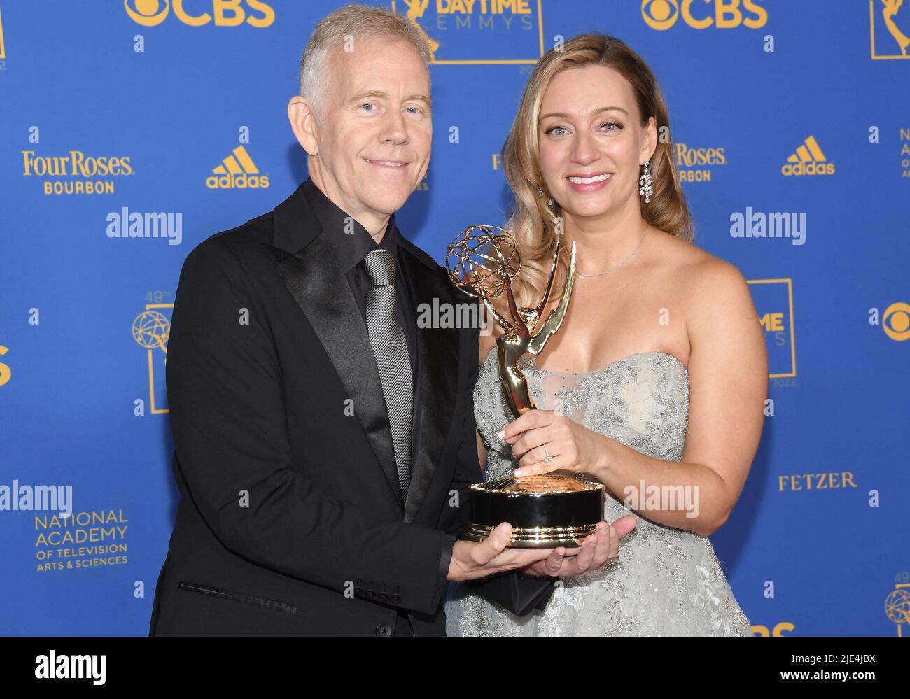 Los Angeles, USA. 24th June, 2022. (L-R) Phoenix Xavier and Allison Reames Smith, winners of the Outstanding Directing Team for a Drama Series award at the 49th Annual Daytime Emmy Awards - Winner's Walk held at the Pasadena Convention Center in Pasadena, CA on Friday, ?June 24, 2022. (Photo By Sthanlee B. Mirador/Sipa USA) Credit: Sipa USA/Alamy Live News Stock Photo