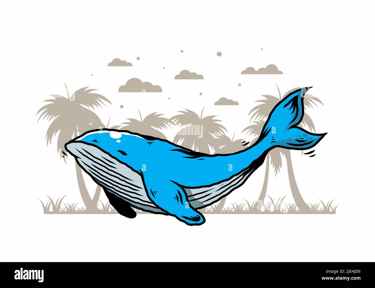 Illustration design of The big whale of ocean Stock Vector Image & Art ...