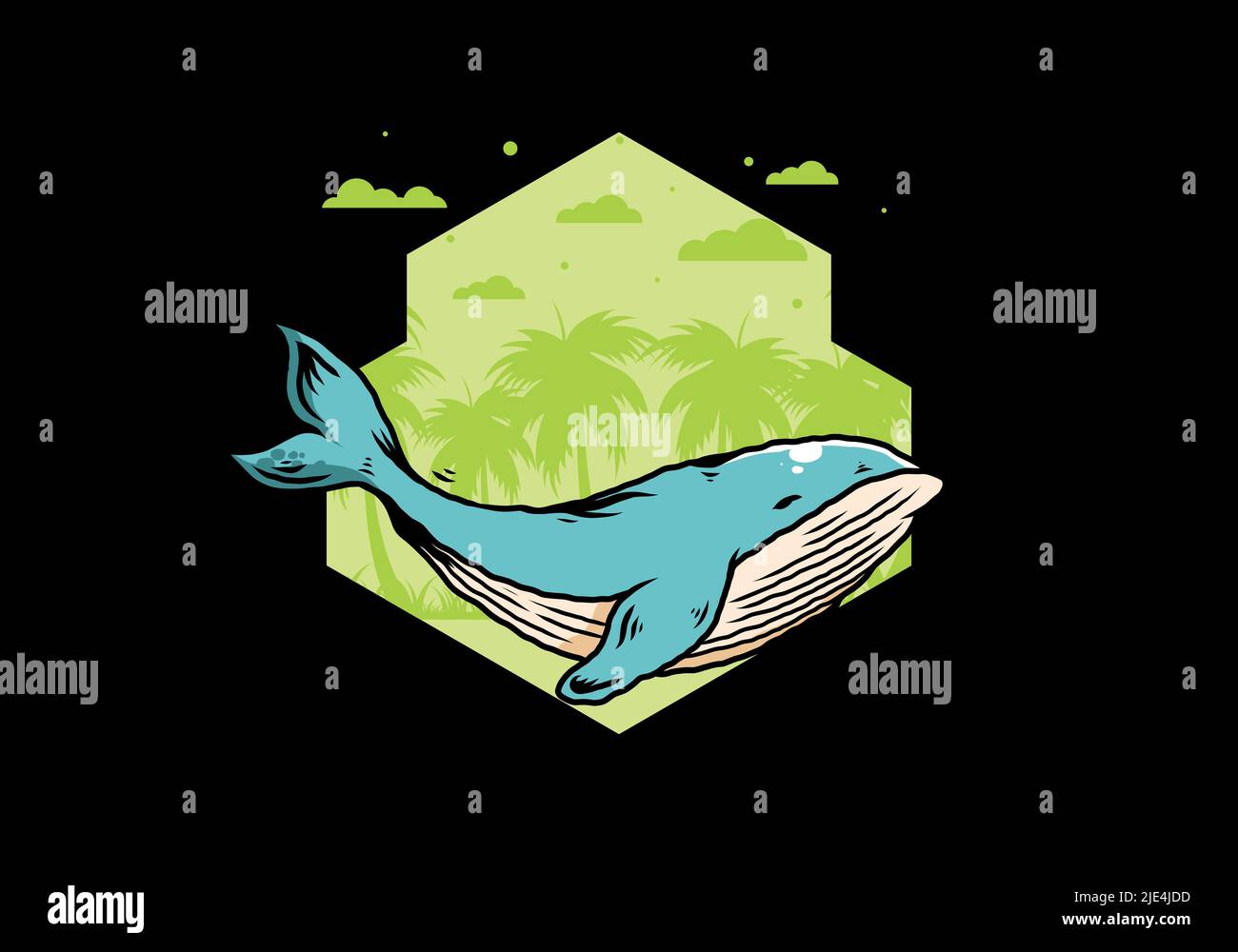 Illustration design of The big whale of ocean Stock Vector Image & Art ...