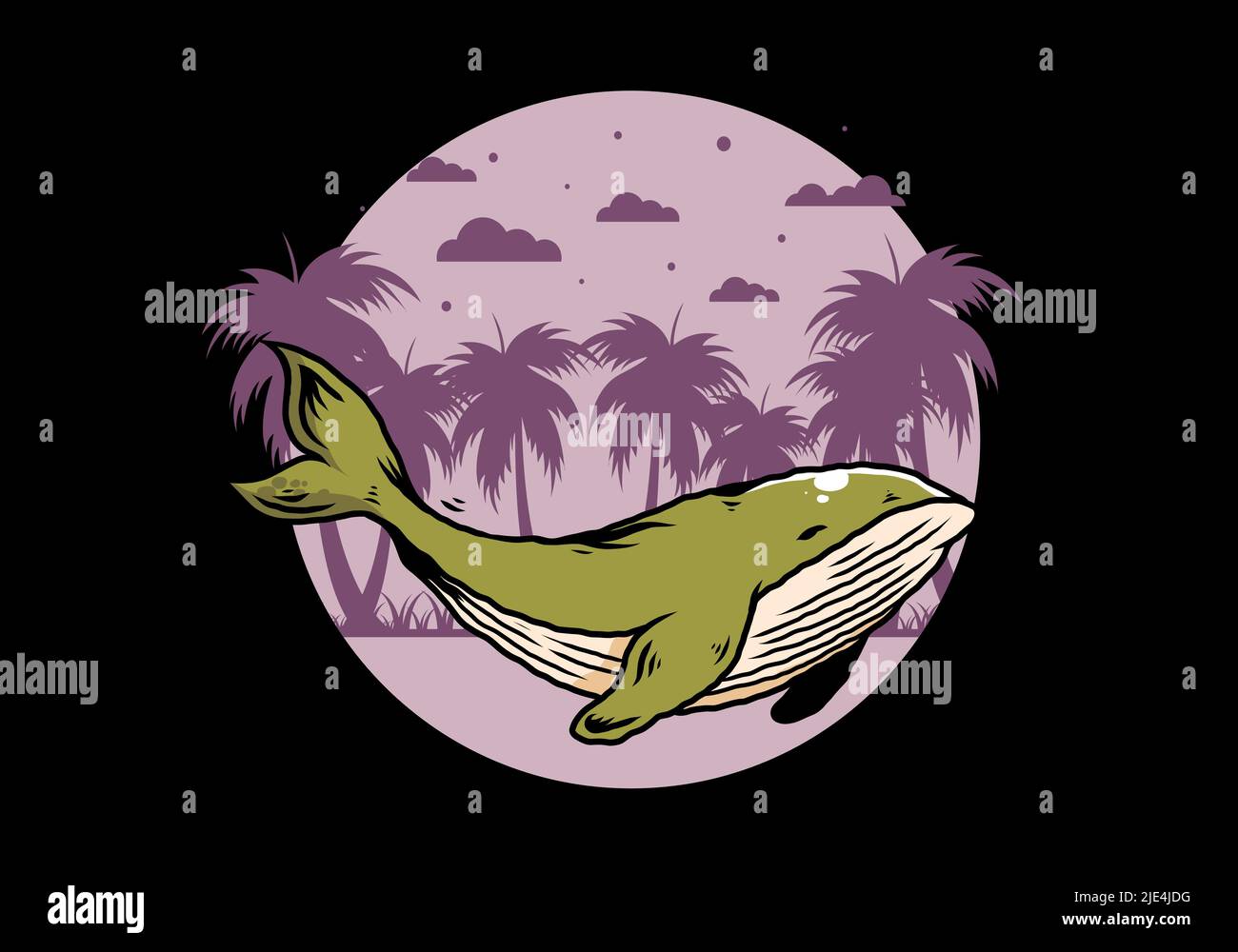 Illustration design of The big whale of ocean Stock Vector Image & Art ...