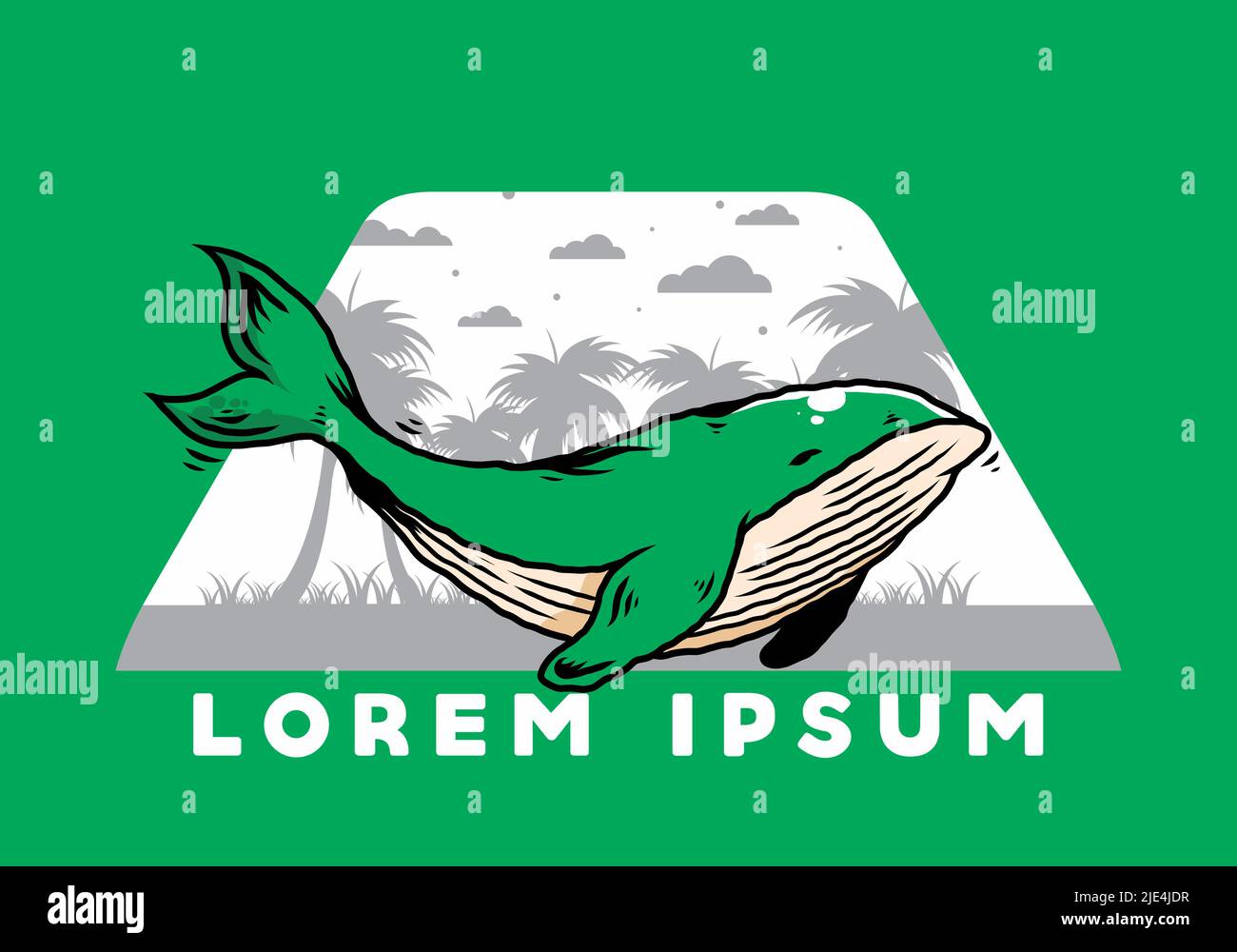 Illustration design of The big whale of ocean Stock Vector Image & Art ...