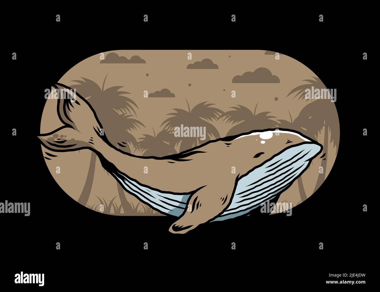Illustration design of The big whale of ocean Stock Vector Image & Art ...