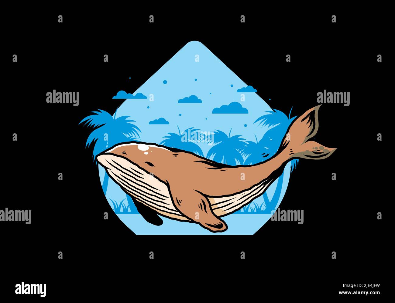 Illustration design of The big whale of ocean Stock Vector Image & Art ...