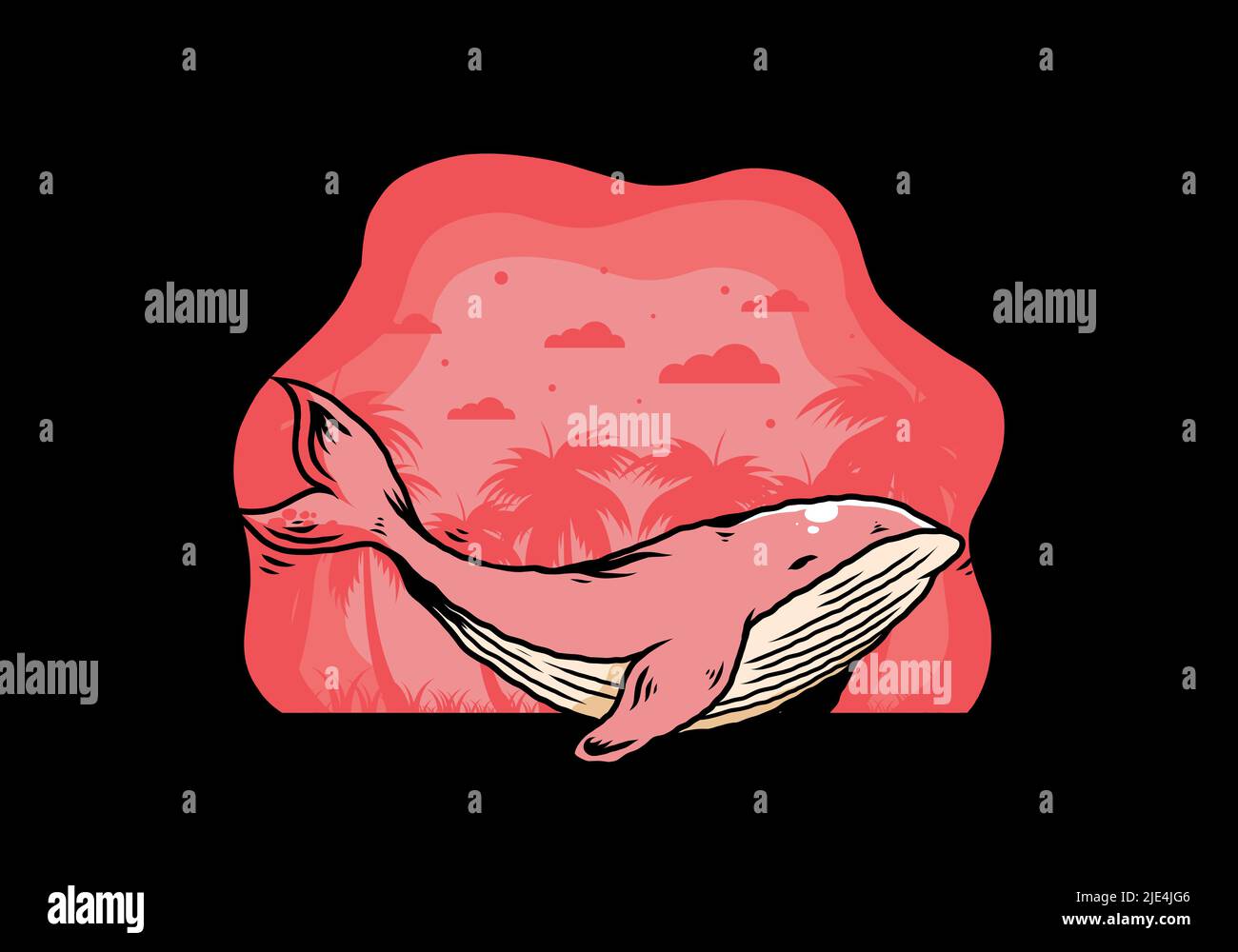 Illustration design of The big whale of ocean Stock Vector Image & Art ...