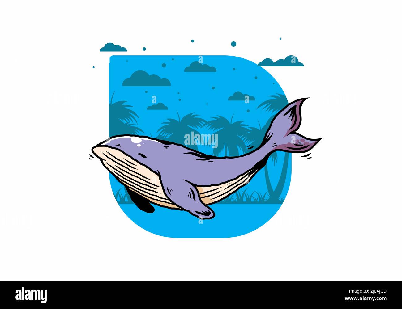 Illustration design of The big whale of ocean Stock Vector Image & Art ...