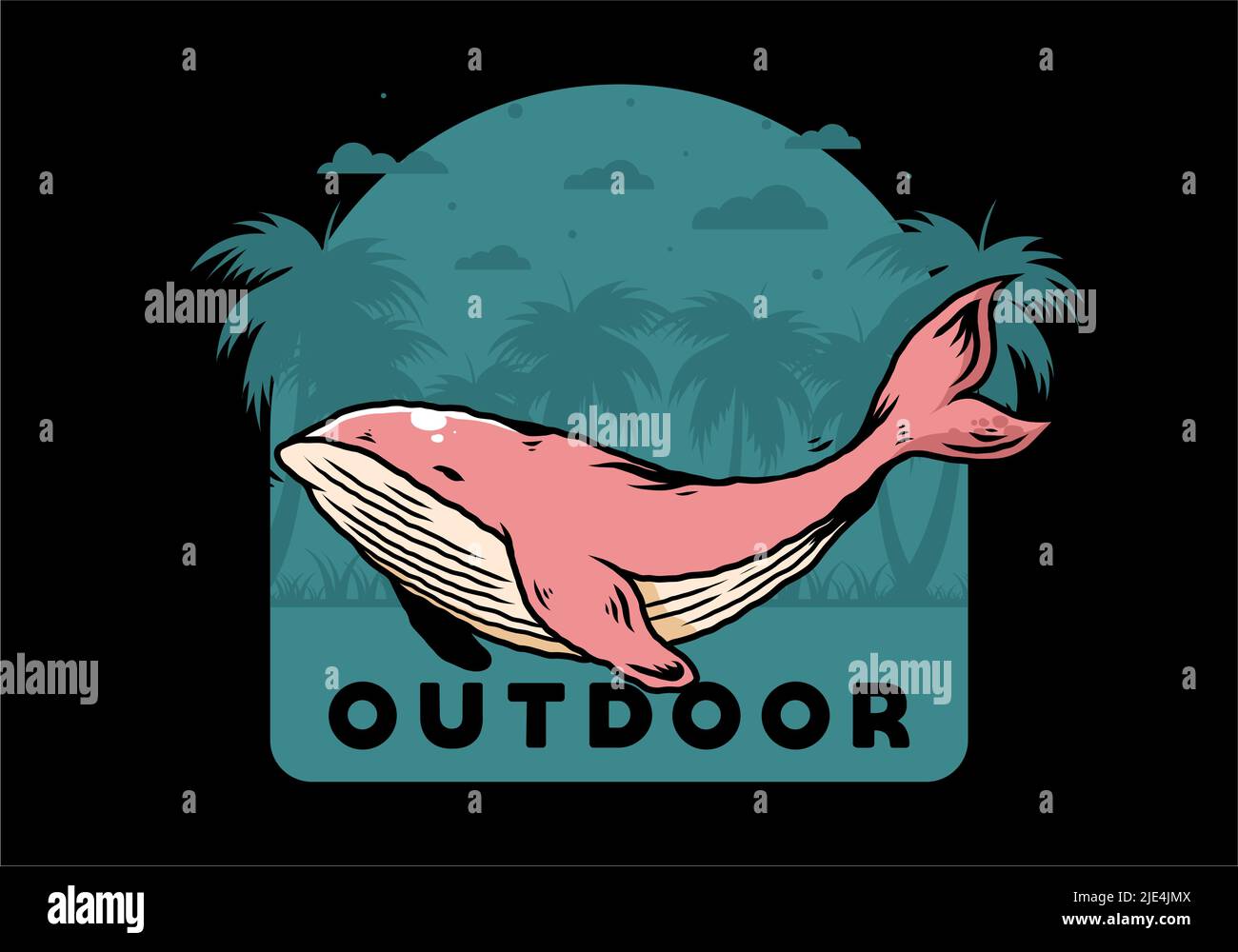Illustration design of The big whale of ocean Stock Vector Image & Art ...