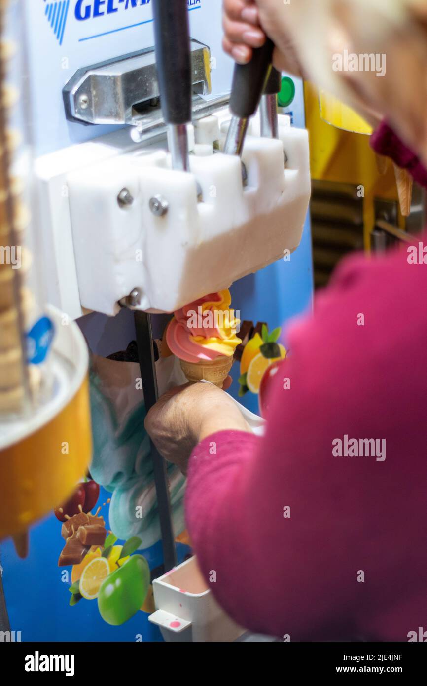 Ice cream Street vendors machine, selling icecream on social events