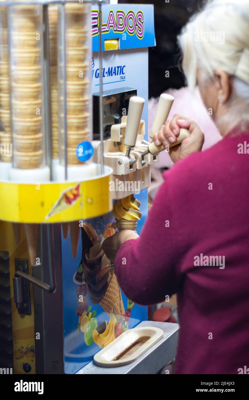 Ice cream Street vendors machine, selling icecream on social events