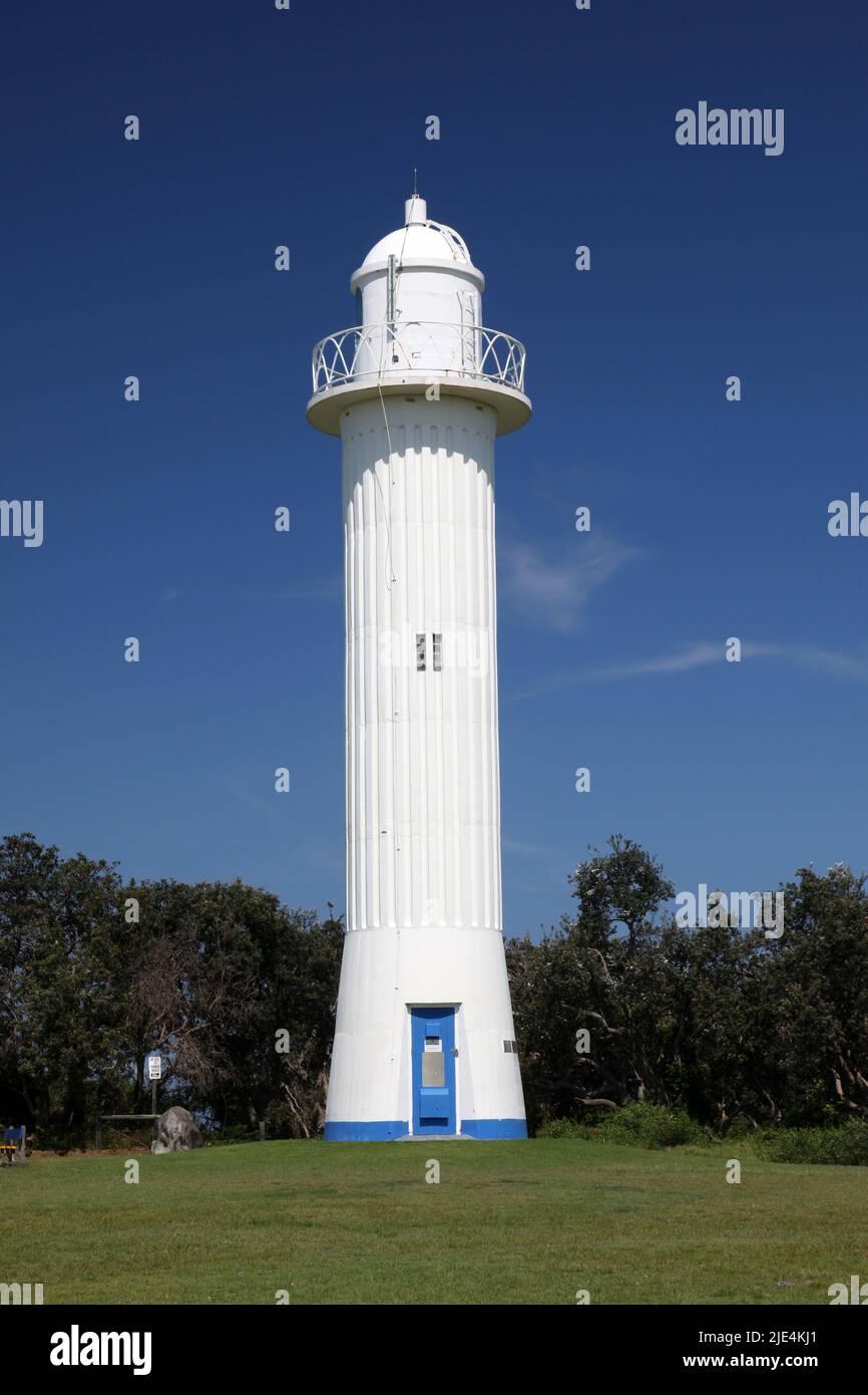 Yamba Lighthouse is an iconic landmark of the popular tourist destination of Yamba - New South Wales - Australia. Stock Photo