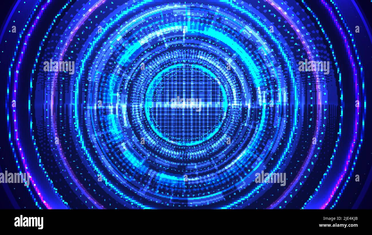 Abstract technology digital futuristic blue glowing HUD circuit high ...