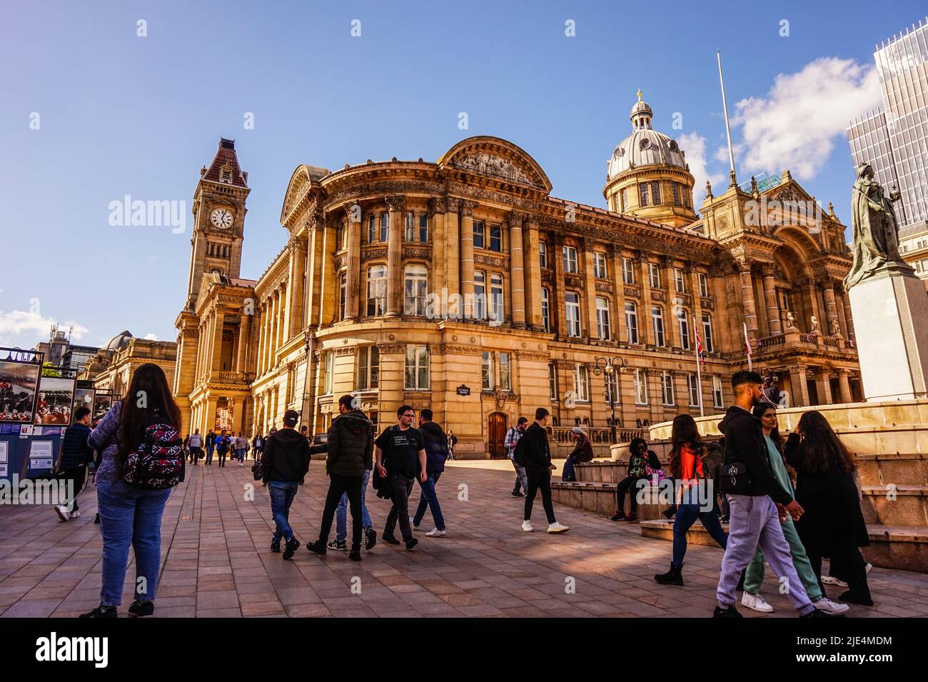 Street view from Victoria Square in Birmingham UK with the City Council in background Stock Photo