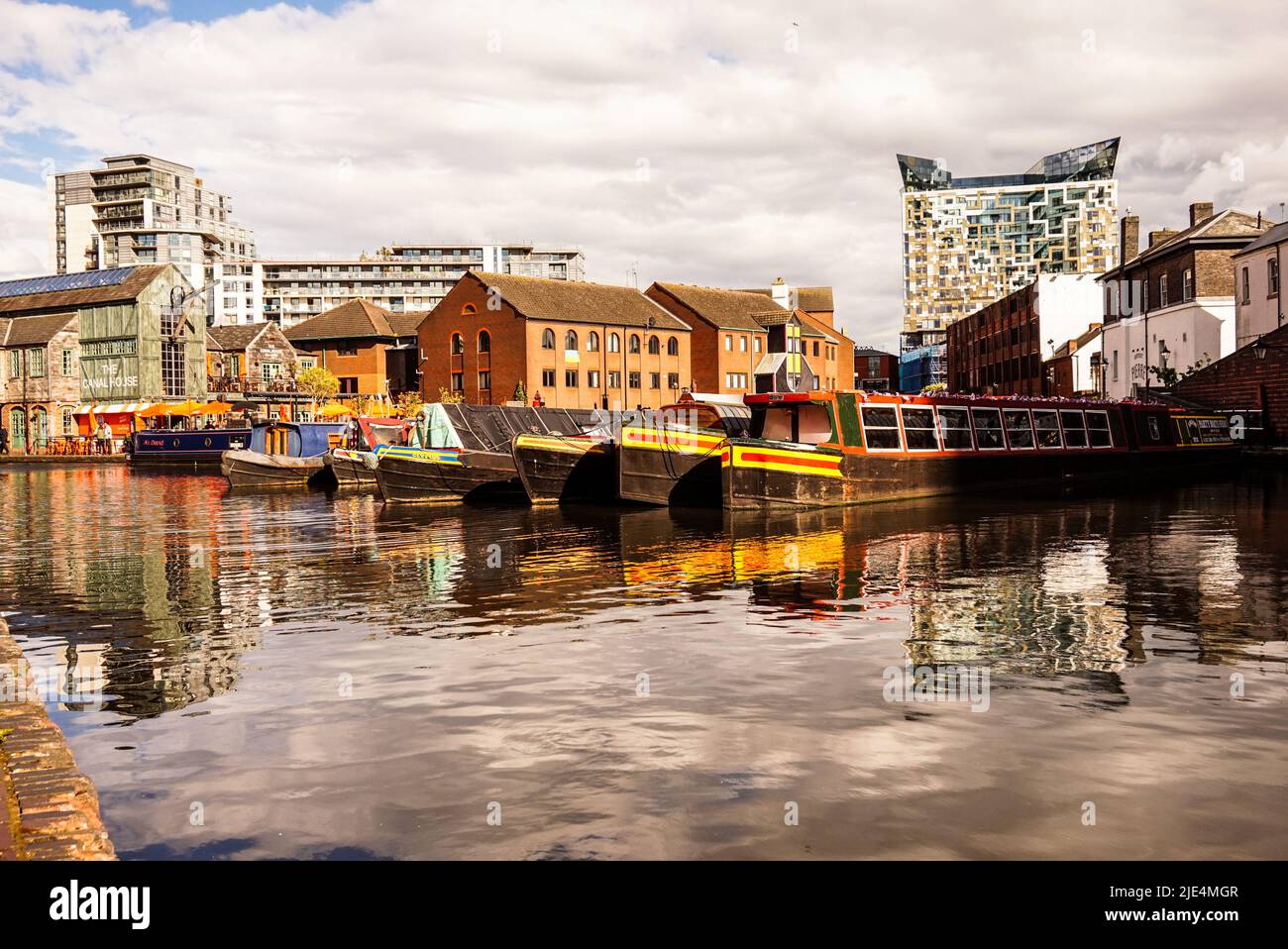 Birmingham Canal at the sunset. Stock Photo