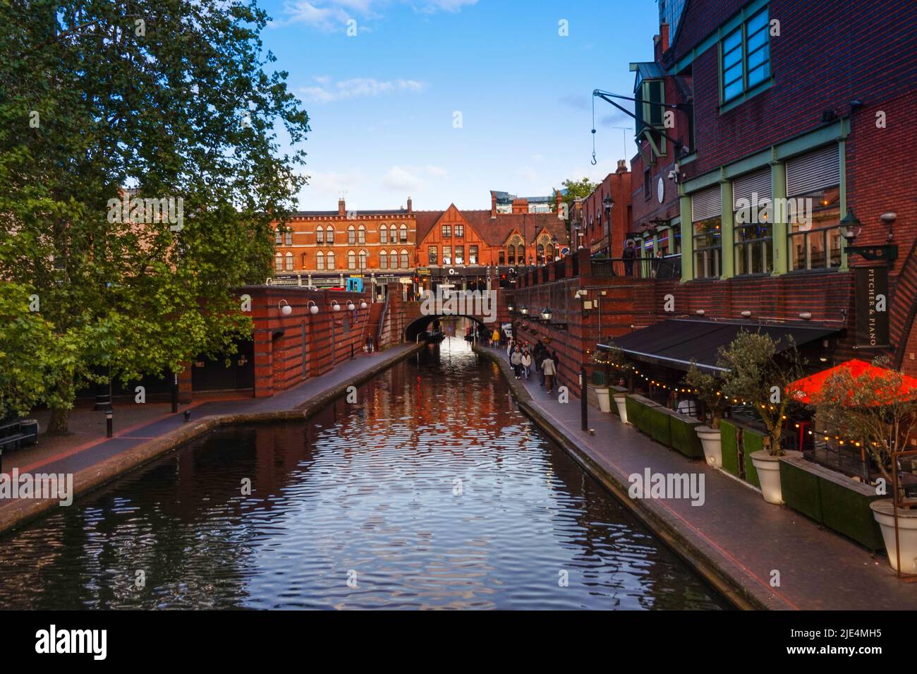 Birmingham Canal at the sunset. Stock Photo
