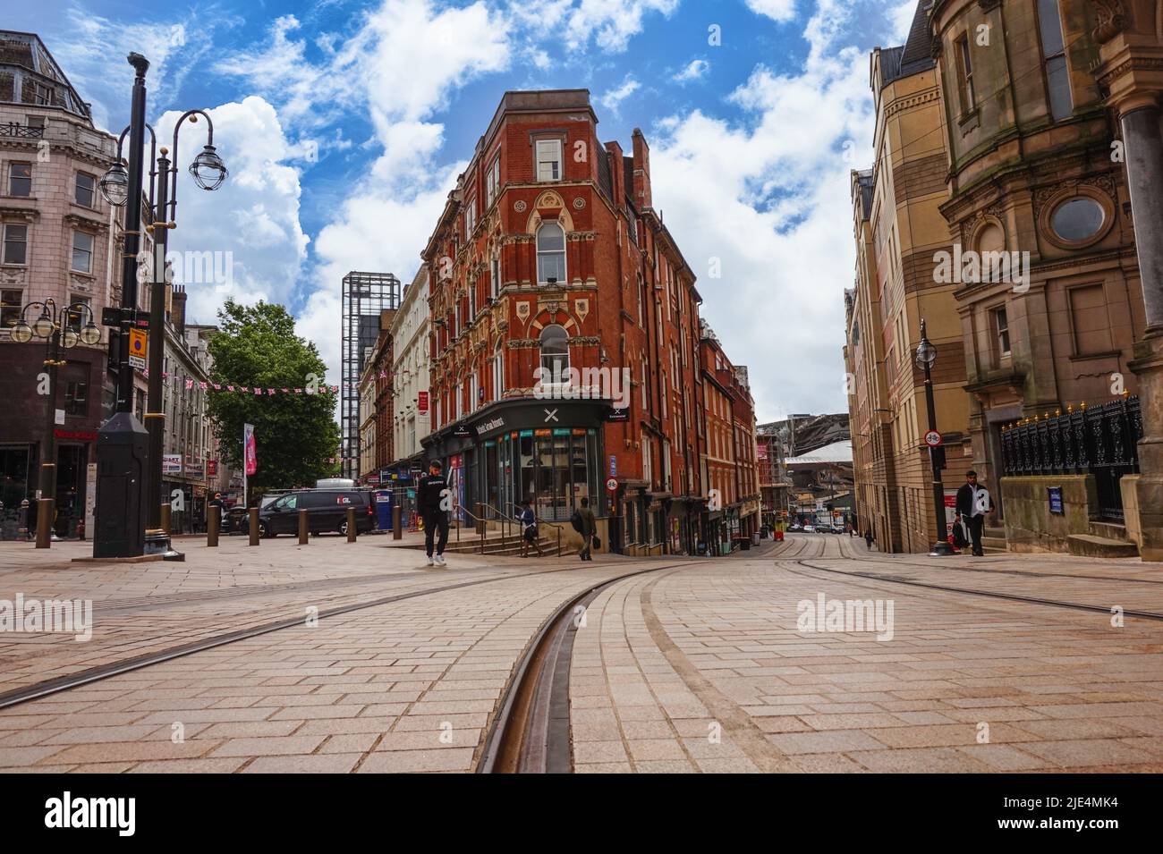 Street view in the downtown of Birmingham. Birmingham UK Stock Photo