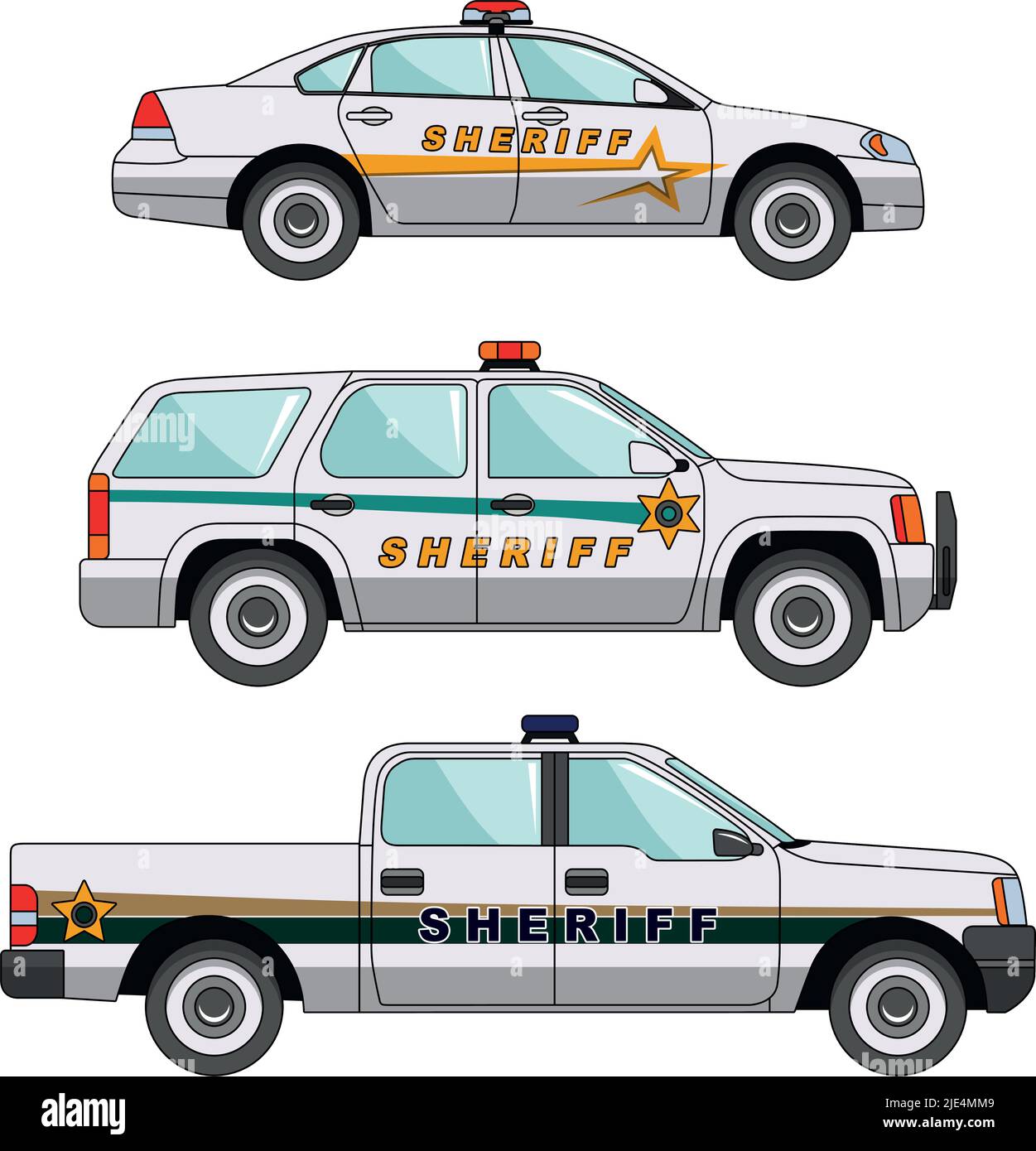 Three variants of the police car in a flat style Stock Vector Image ...