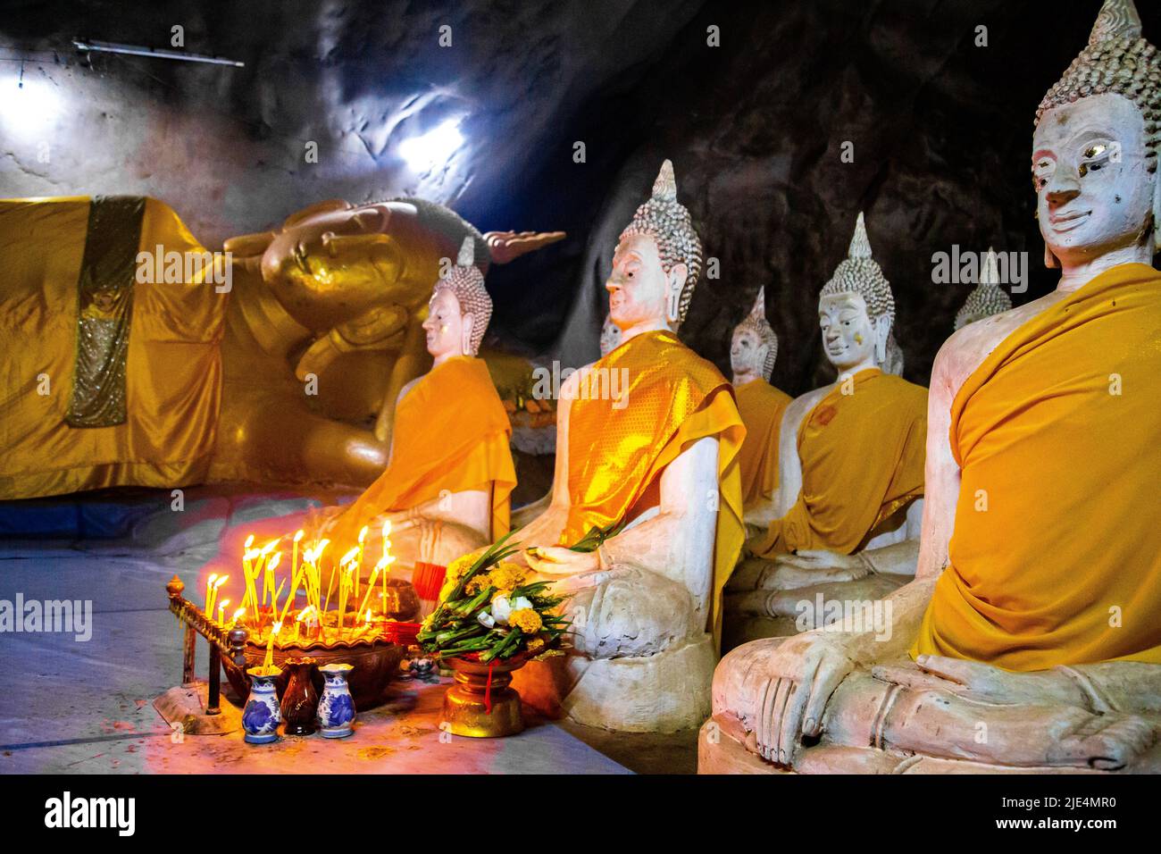 Wat Ao Noi buddha statues in the cave in Prachuap Khiri Khan, Thailand Stock Photo Alamy