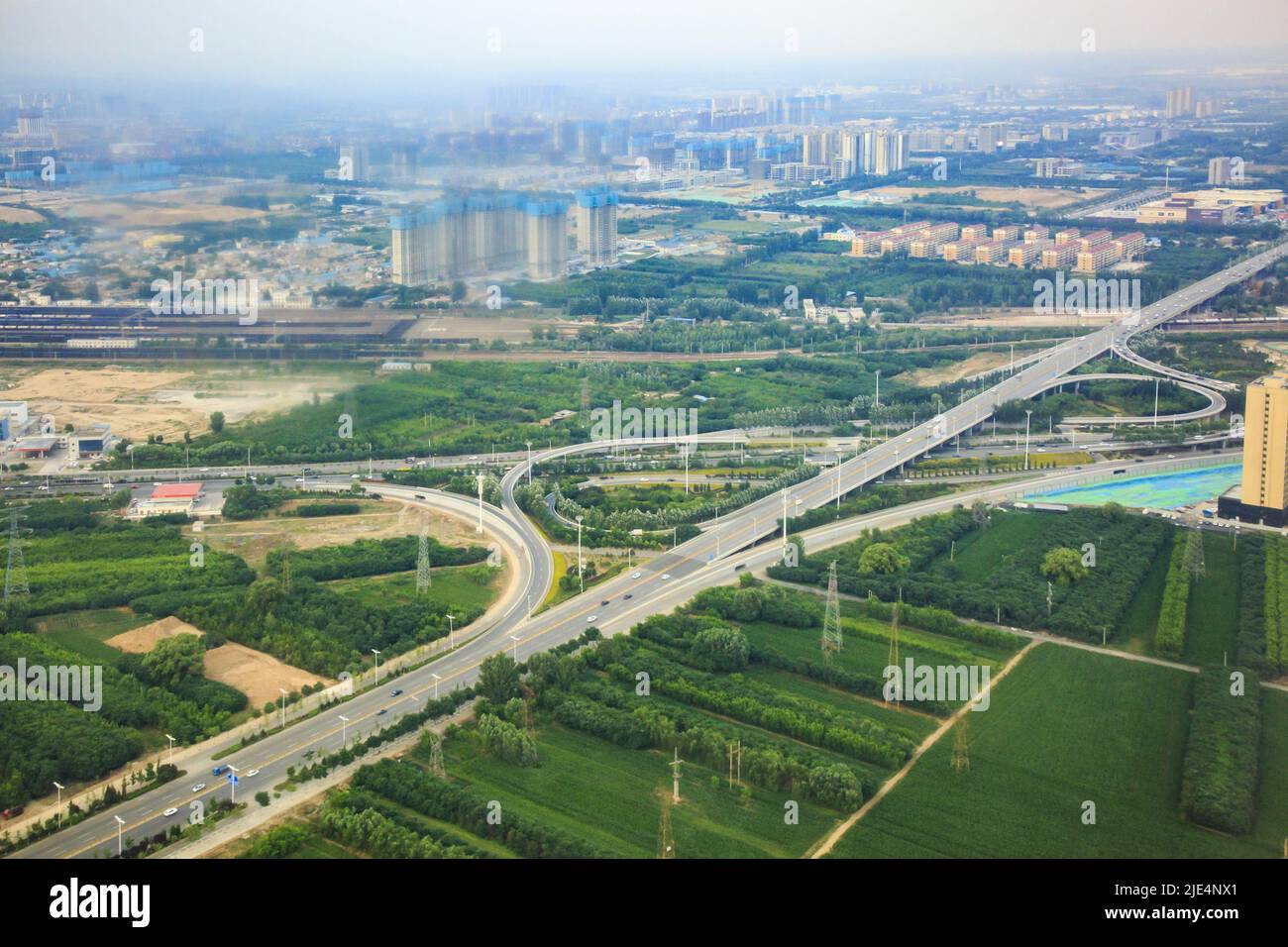 Shanxi taiyuan city a bird's eye view aerial cities Stock Photo