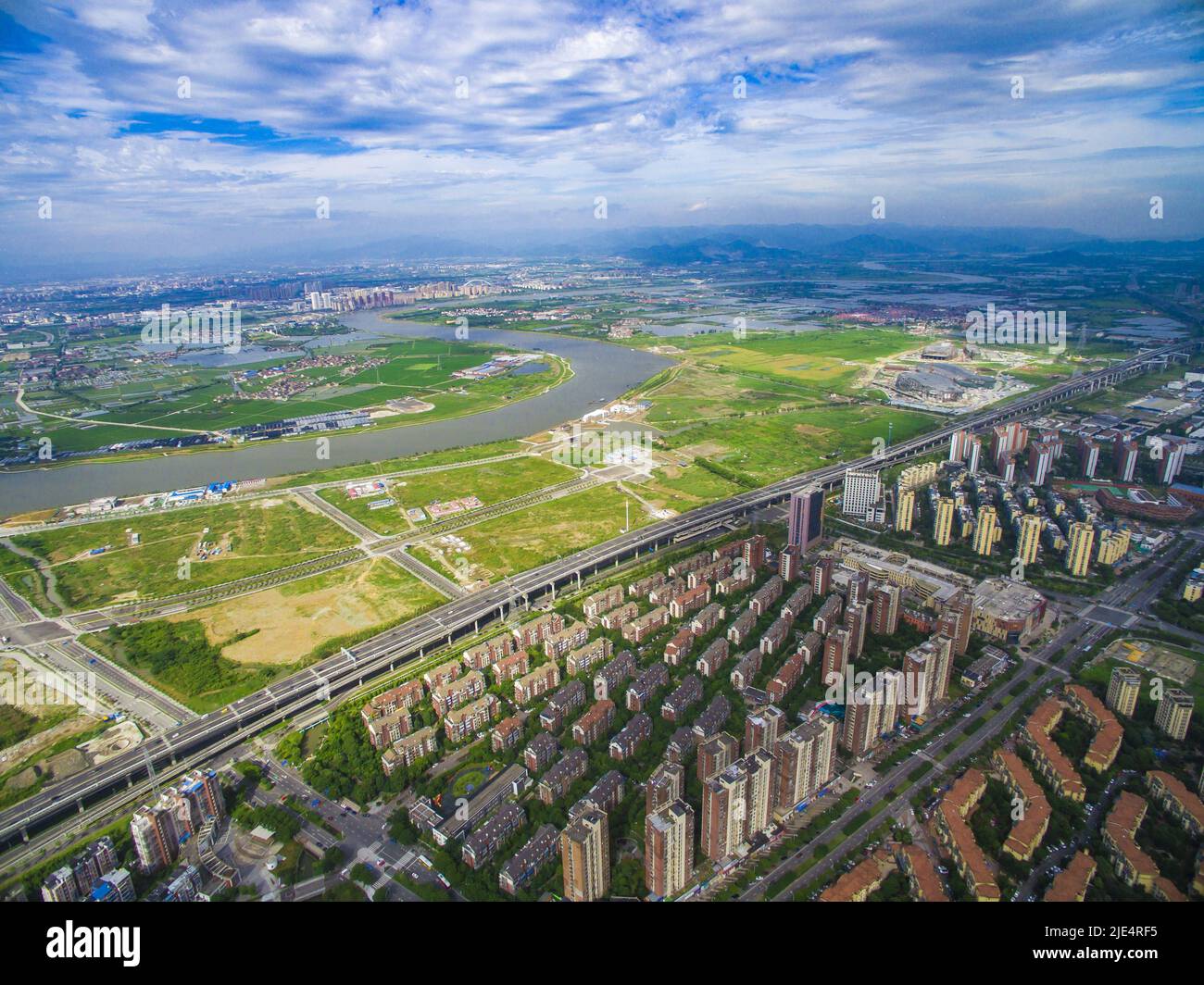 Aerial panoramic view hong hi-res stock photography and images - Alamy