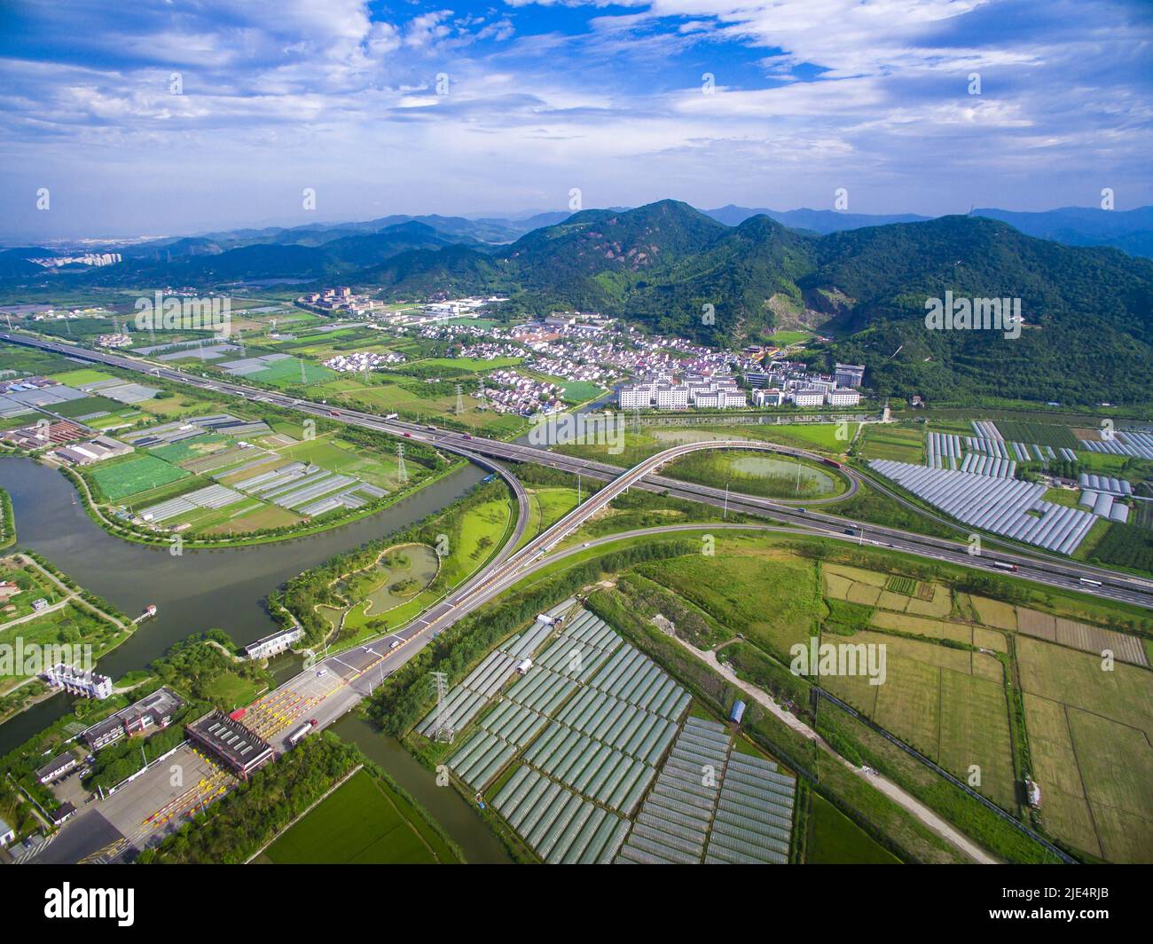 Aerial panoramic view villages hi-res stock photography and images - Alamy