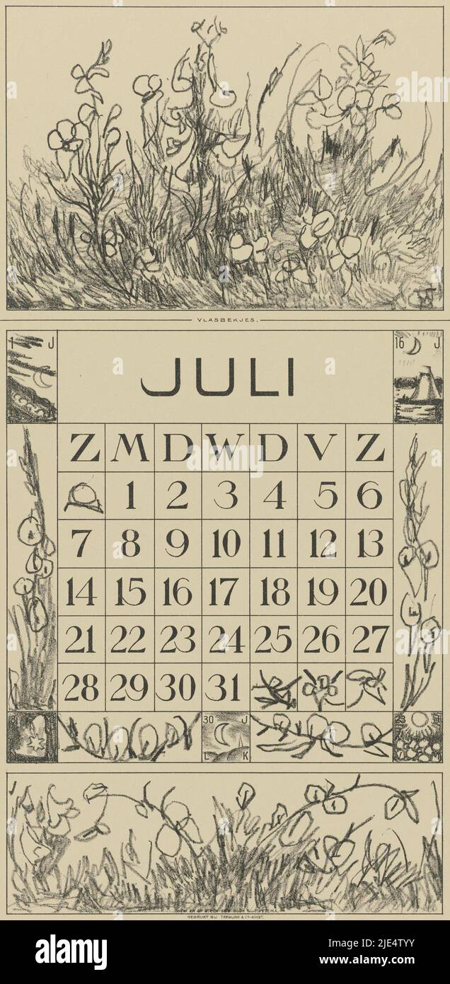 Moon calendar july hi-res stock photography and images - Alamy