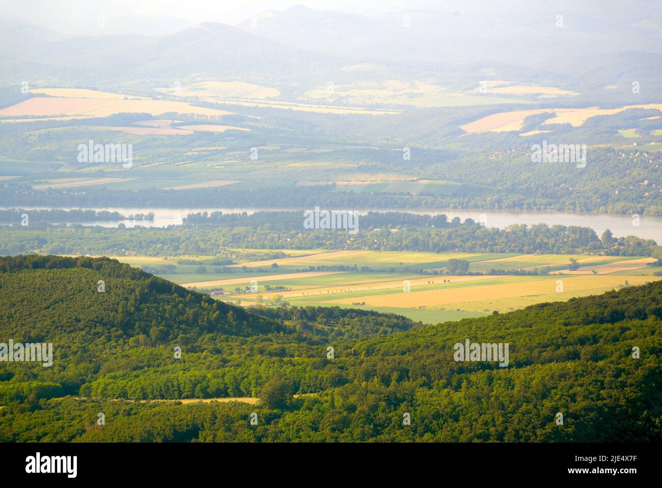 Danube river in the valley Stock Photo
