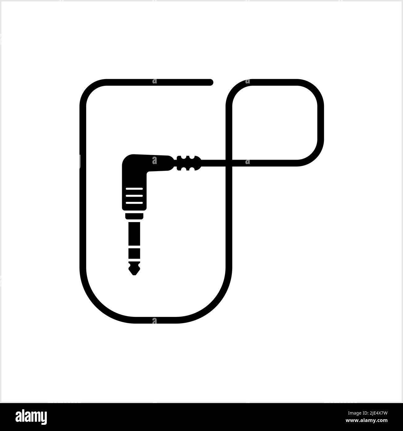 Audio Cable Icon, Plug Wire Vector Art Illustration Stock Vector Image ...
