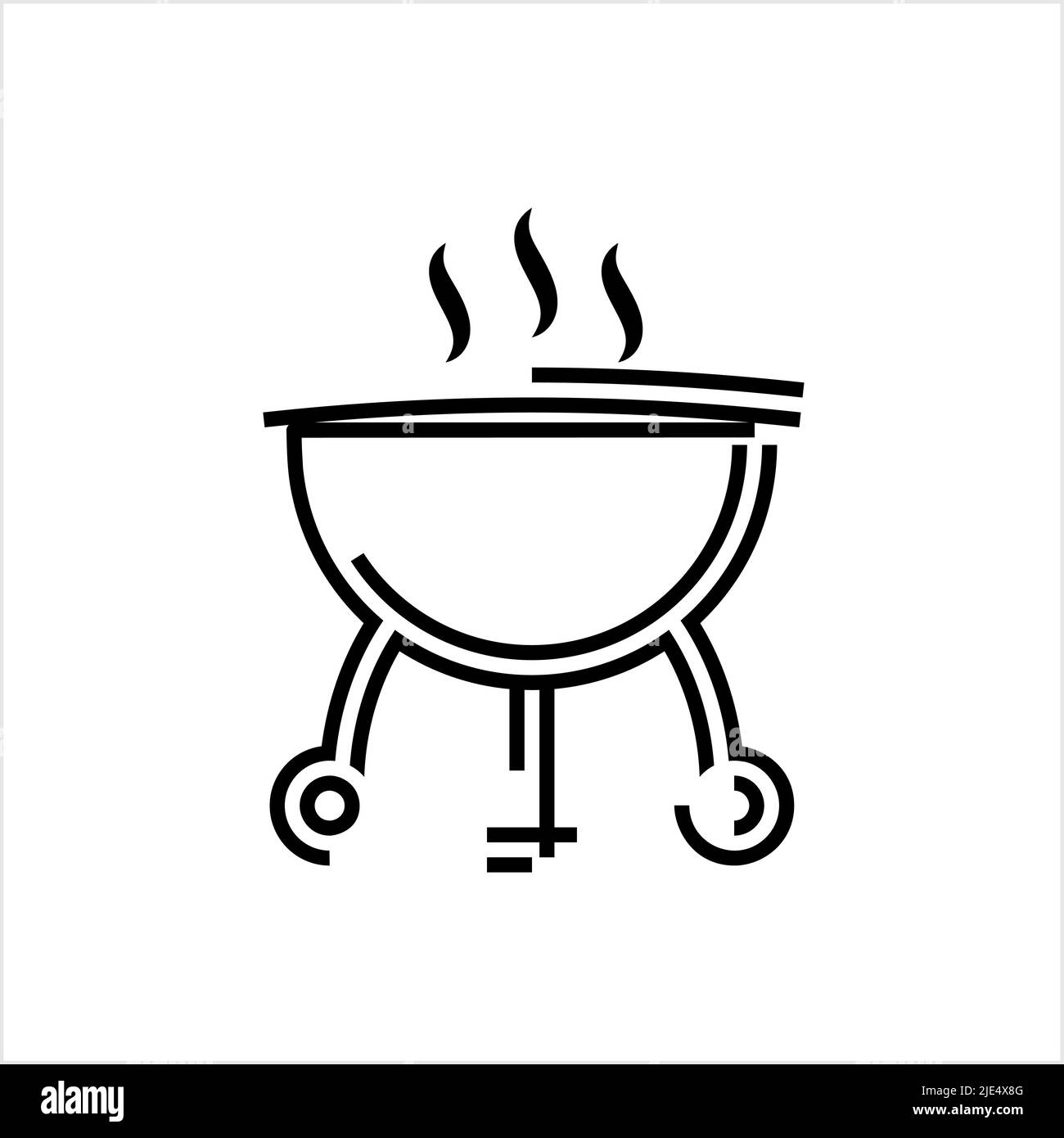 Barbecue Icon, Food Grill, Vector Art Illustration Stock Vector Image