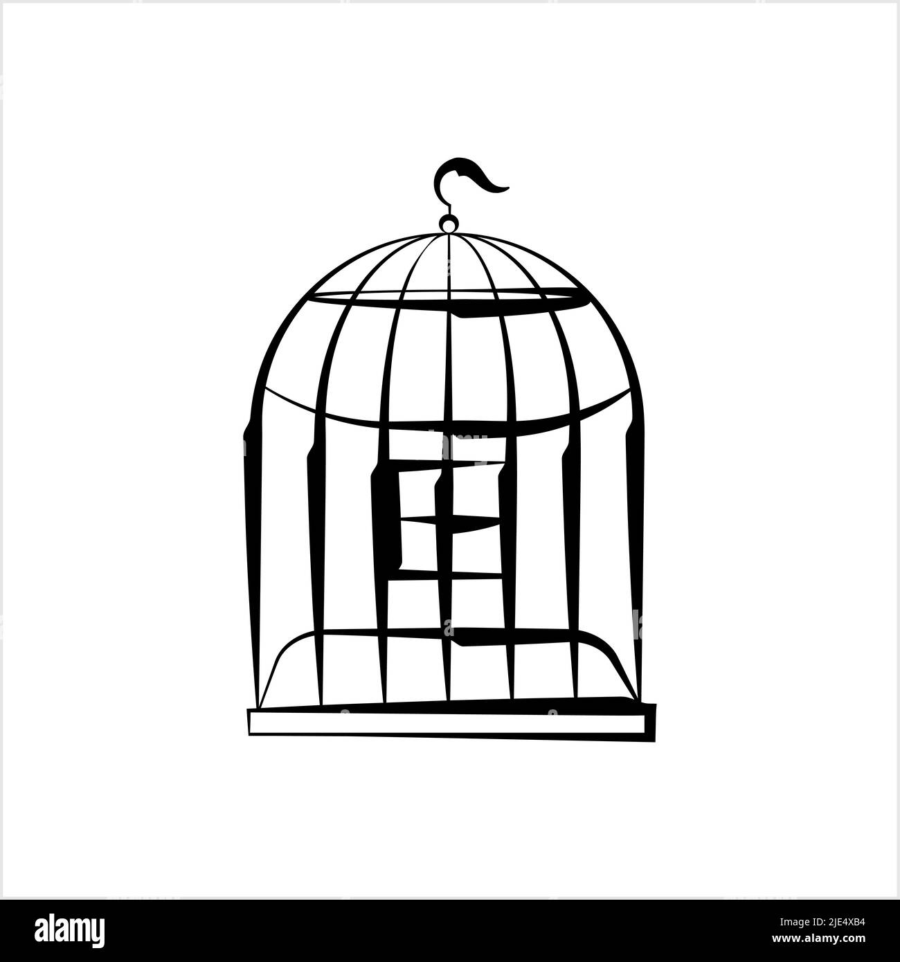 Bird Cage Icon, Bird Cage Vector Art Illustration Stock Vector Image ...
