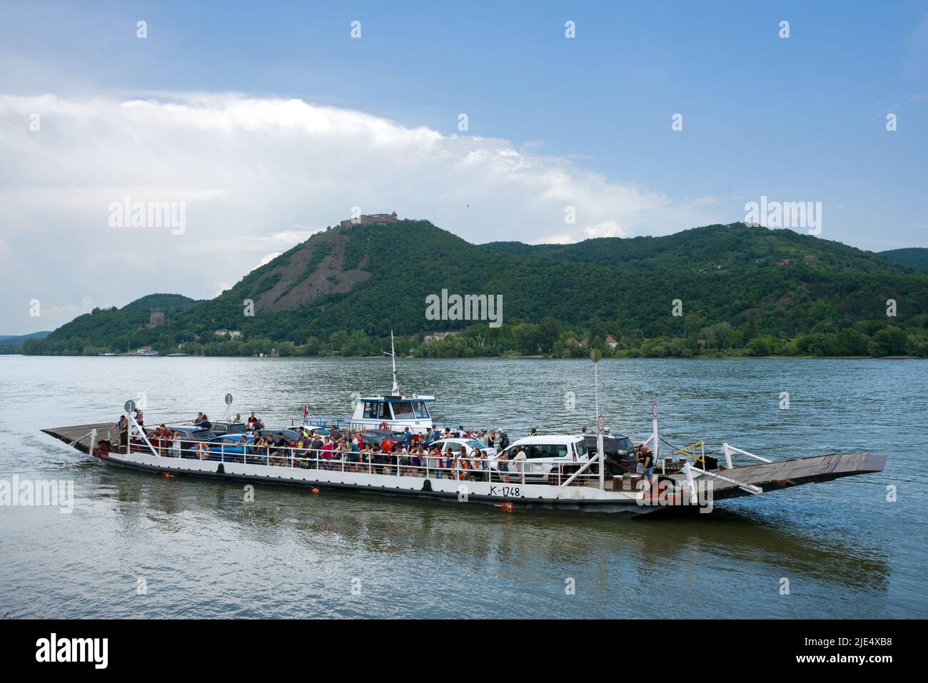 Ferry in Visegrad, Hungary Stock Photo
