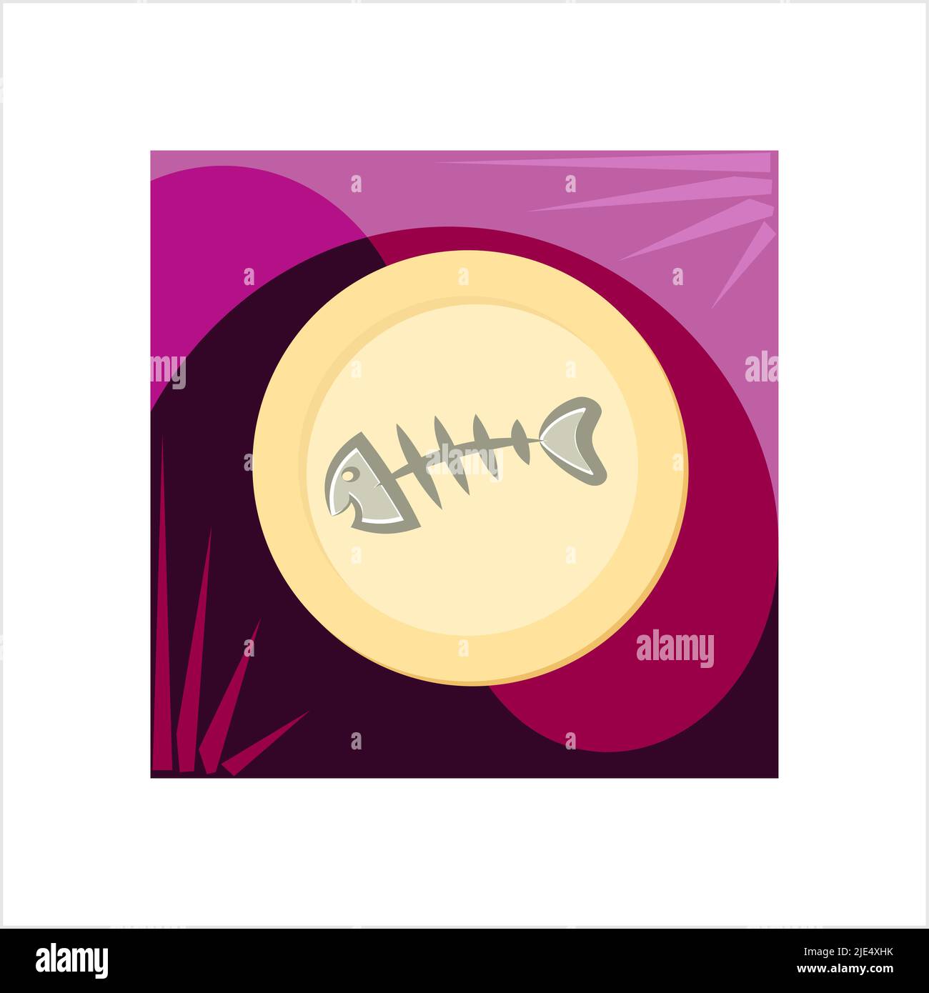 Fish Bone Icon Design Vector Art Illustration Stock Vector