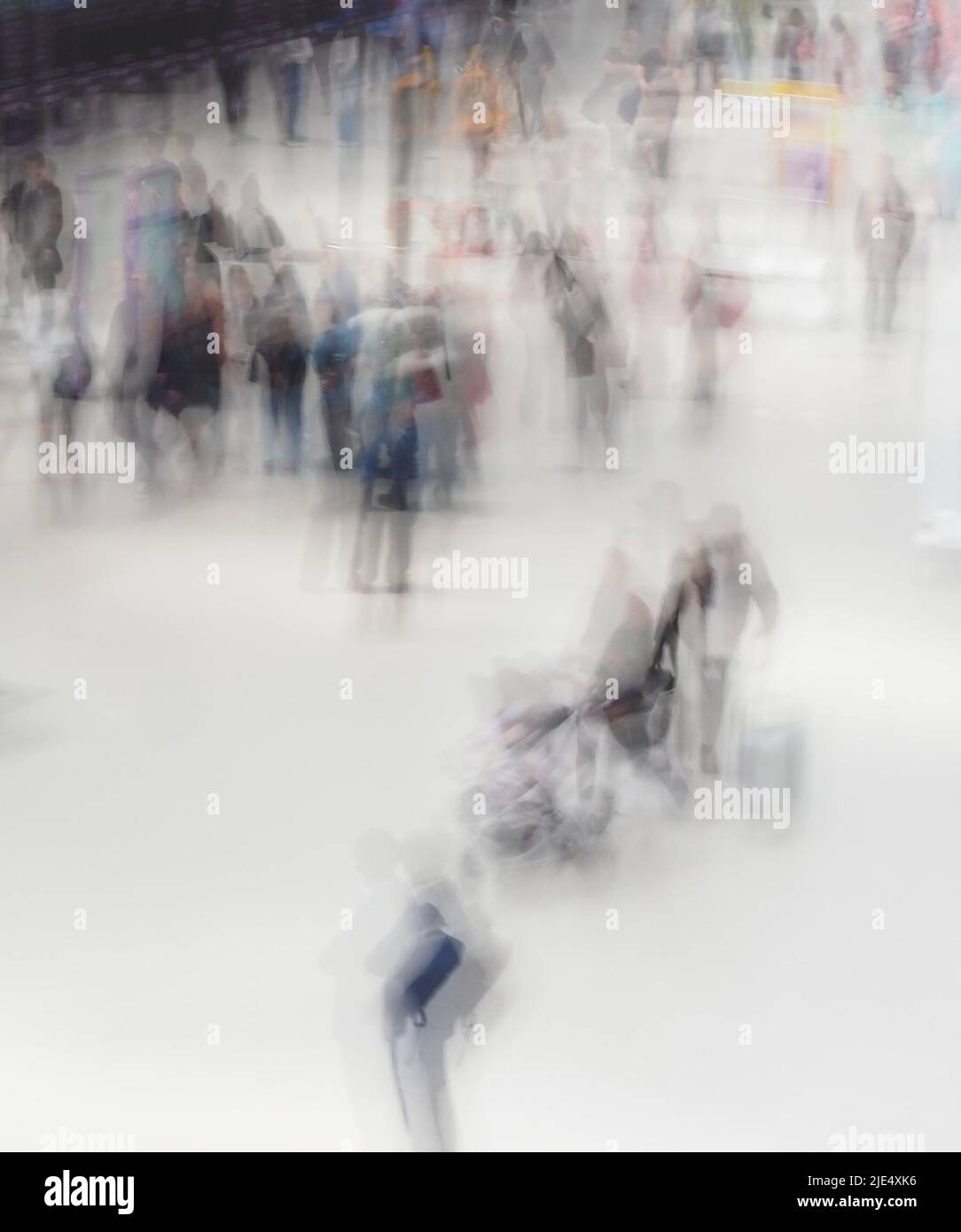 Semiabstract picture of a crowd of people blurred and unrecognisable Stock Photo