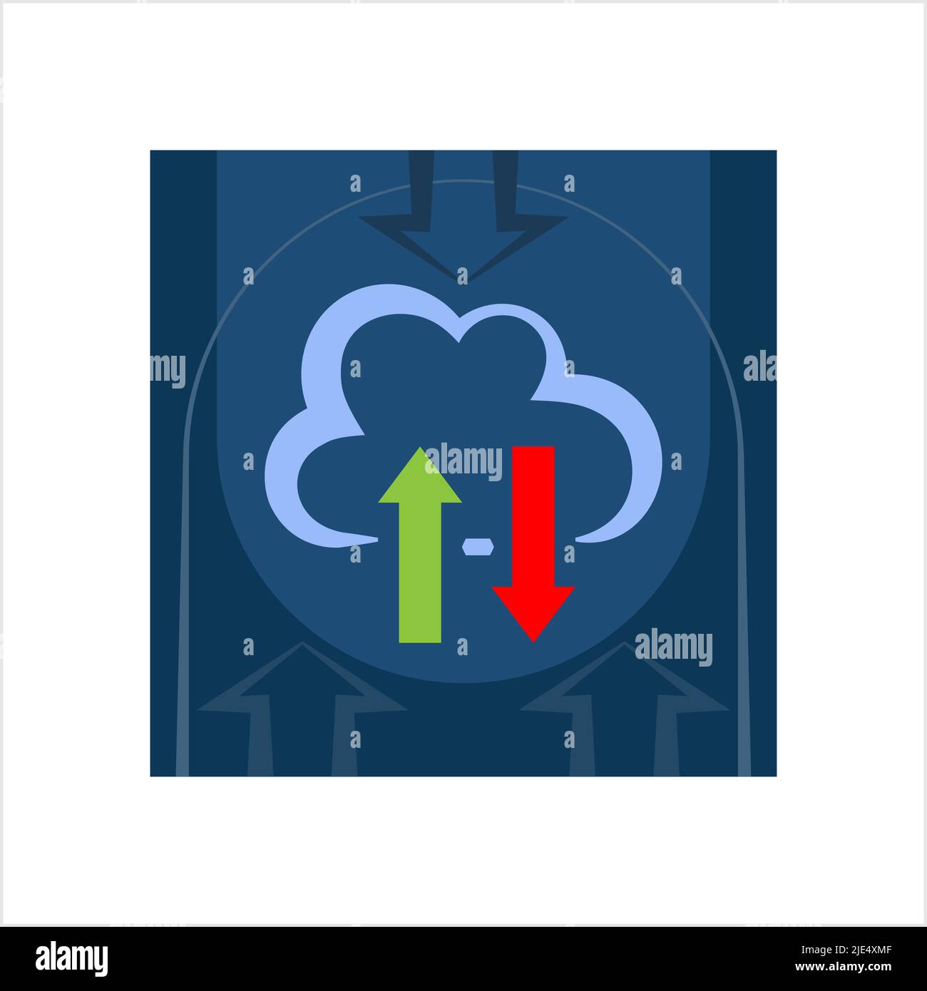 Cloud Upload Icon, Upload To Cloud Icon Vector Art Illustration Stock Vector