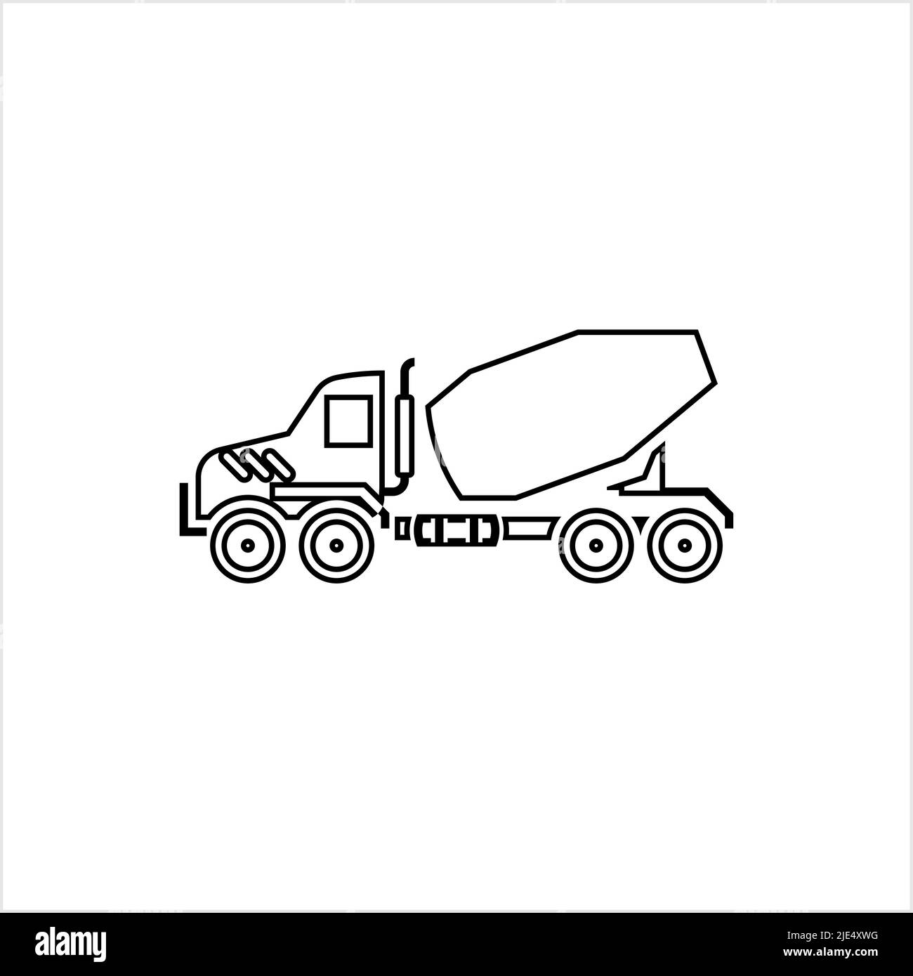 Cement Mixer Truck, Concrete Mixer Truck Vector Art Illustration Stock