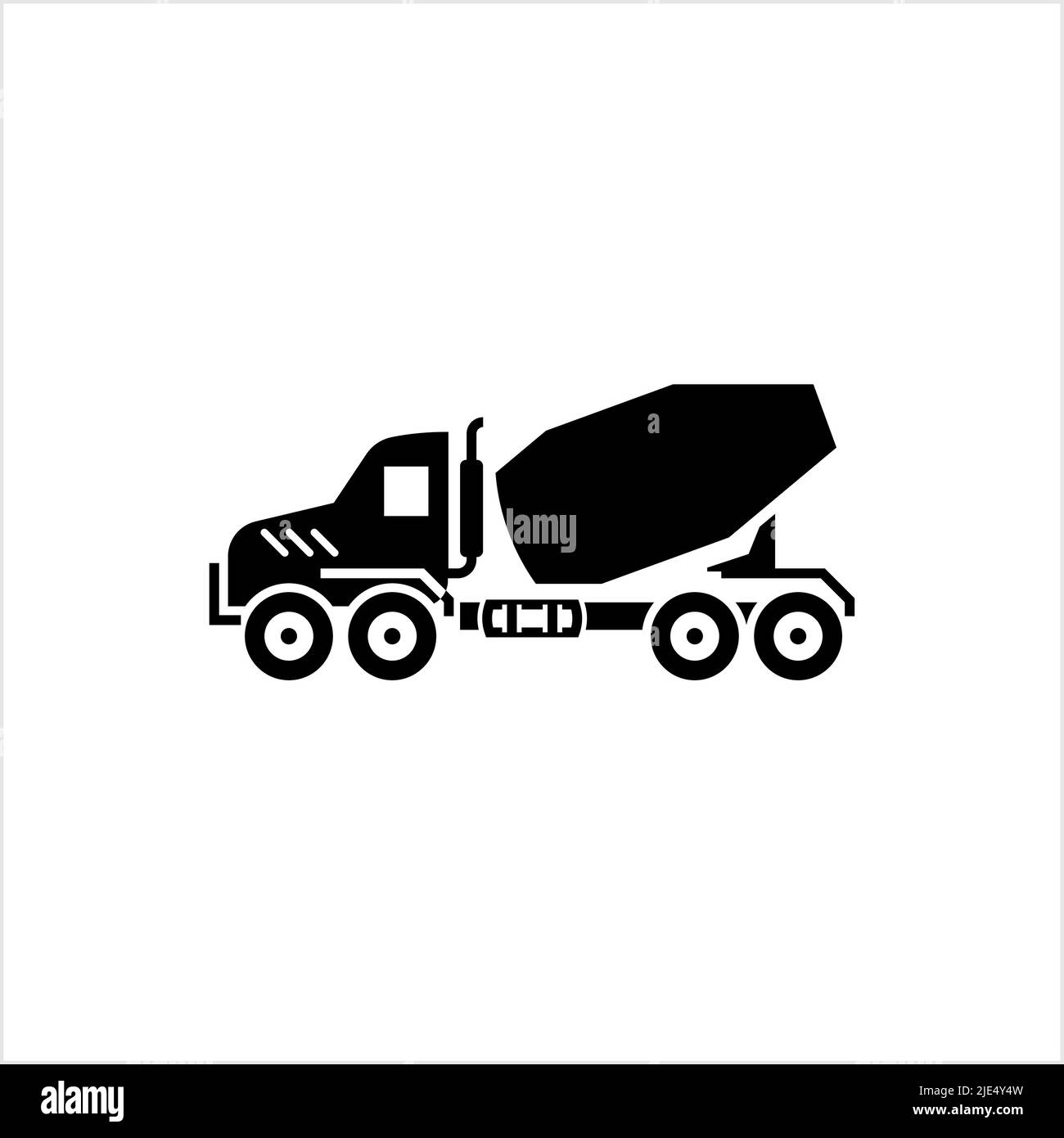 Cement Mixer Truck, Concrete Mixer Truck Vector Art Illustration Stock