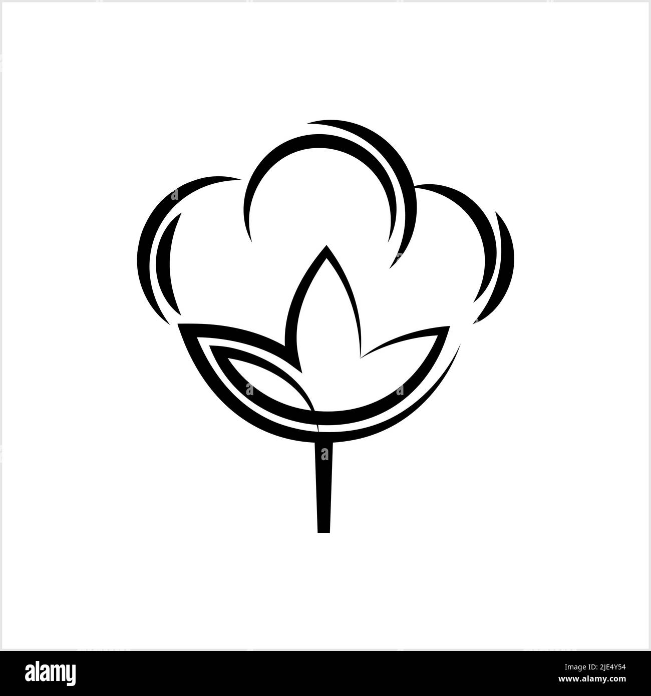 Cotton Flower Icon, Cotton Ball, Cotton Fiber Vector Art Illustration