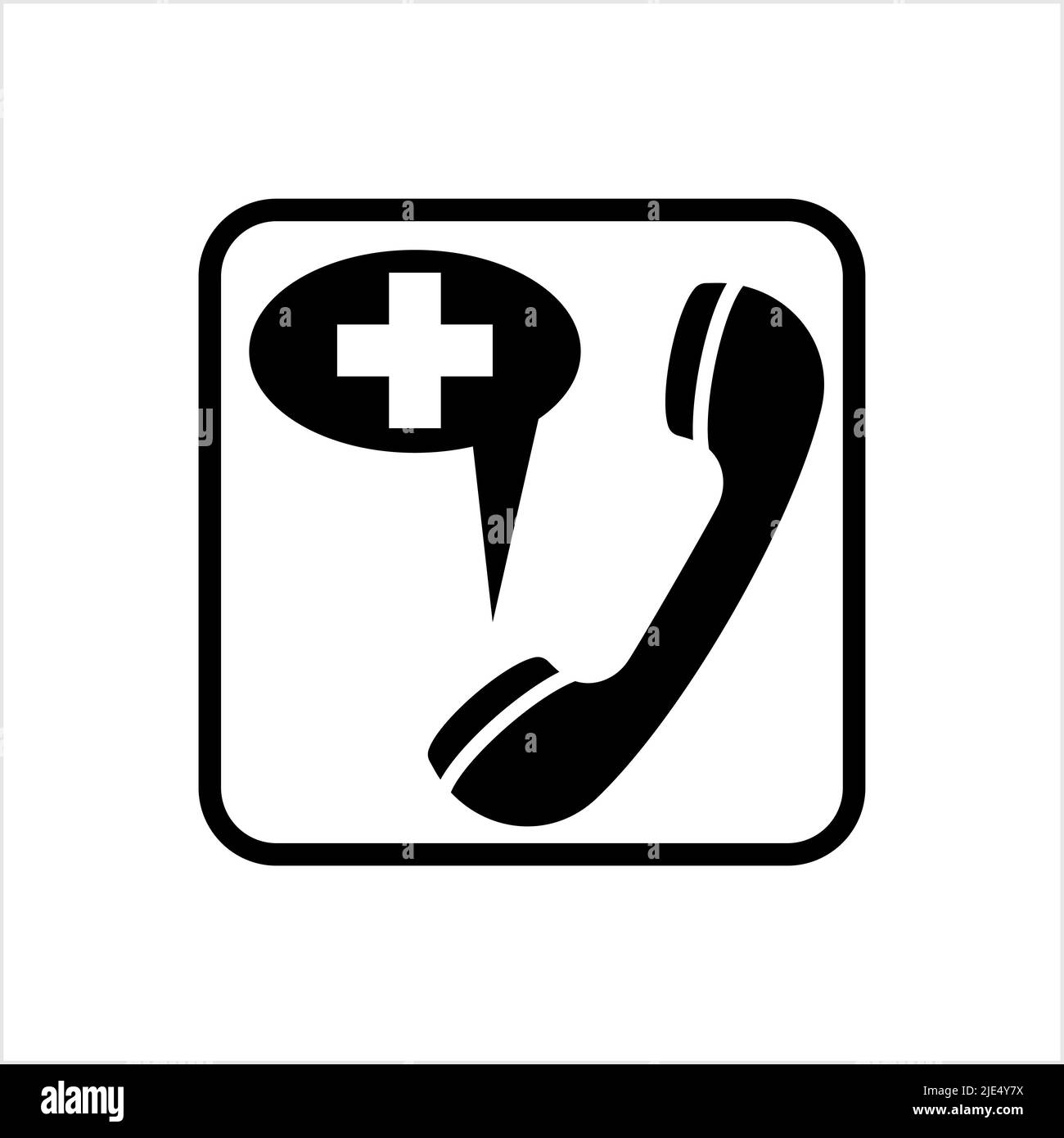 Medical Call Icon, Medical Assistance Call Vector Art Illustration Stock Vector