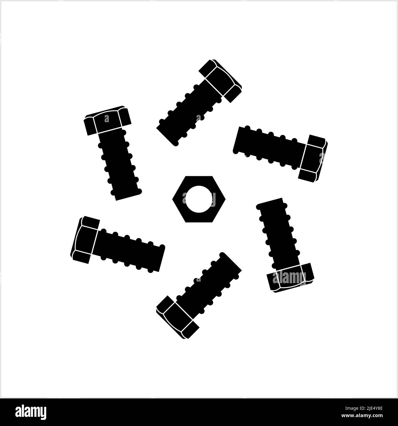 Nut And Bolt Icon, Hex Nut Vector Art Illustration Stock Vector Image
